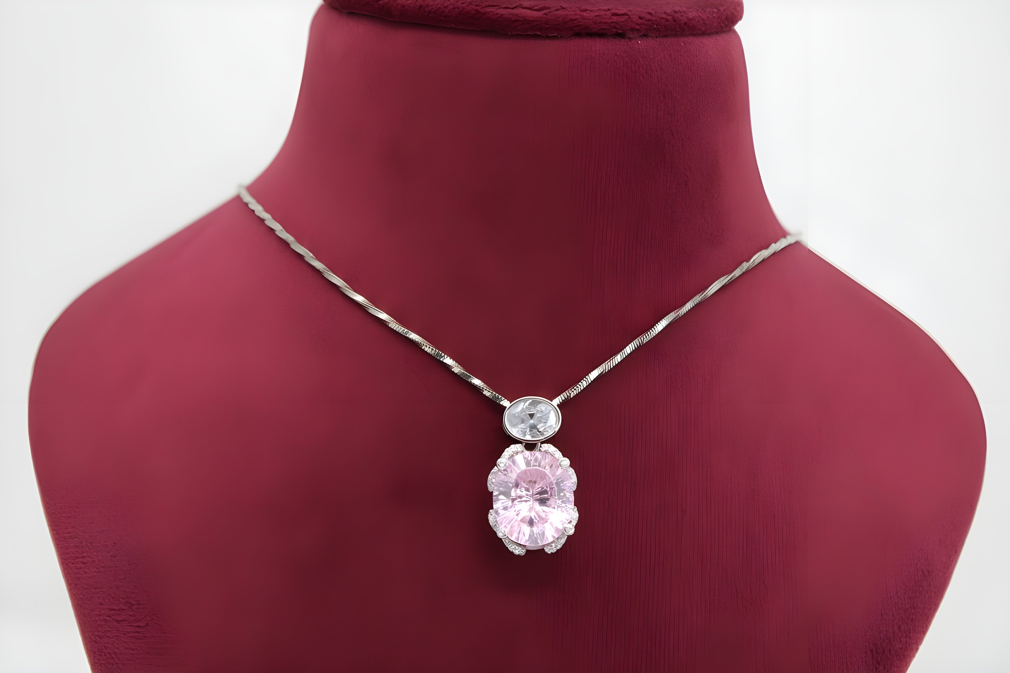 Blush Elegance Double Pendant with VeeLux Crystal Accents