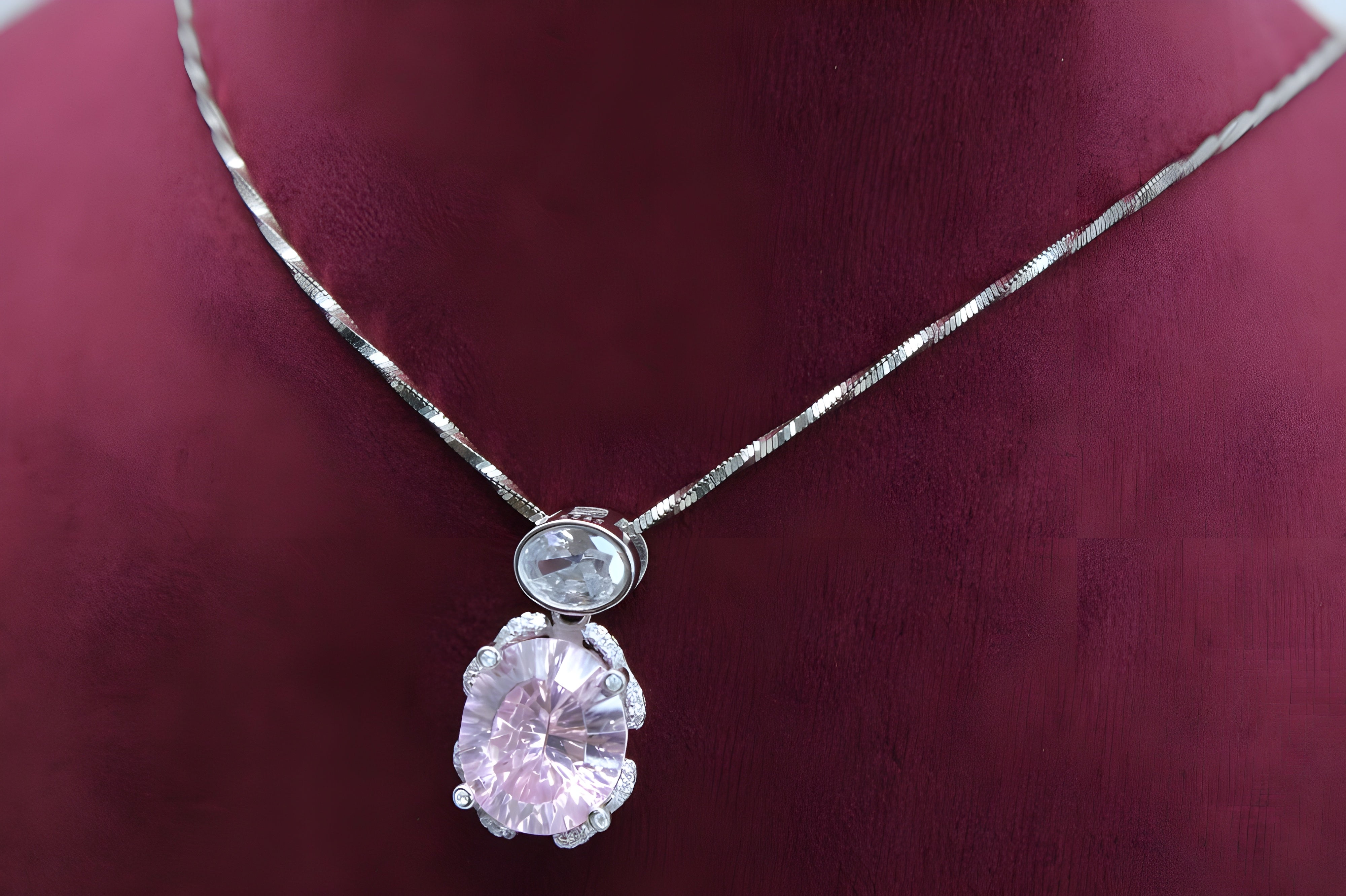 Blush Elegance Double Pendant with VeeLux Crystal Accents