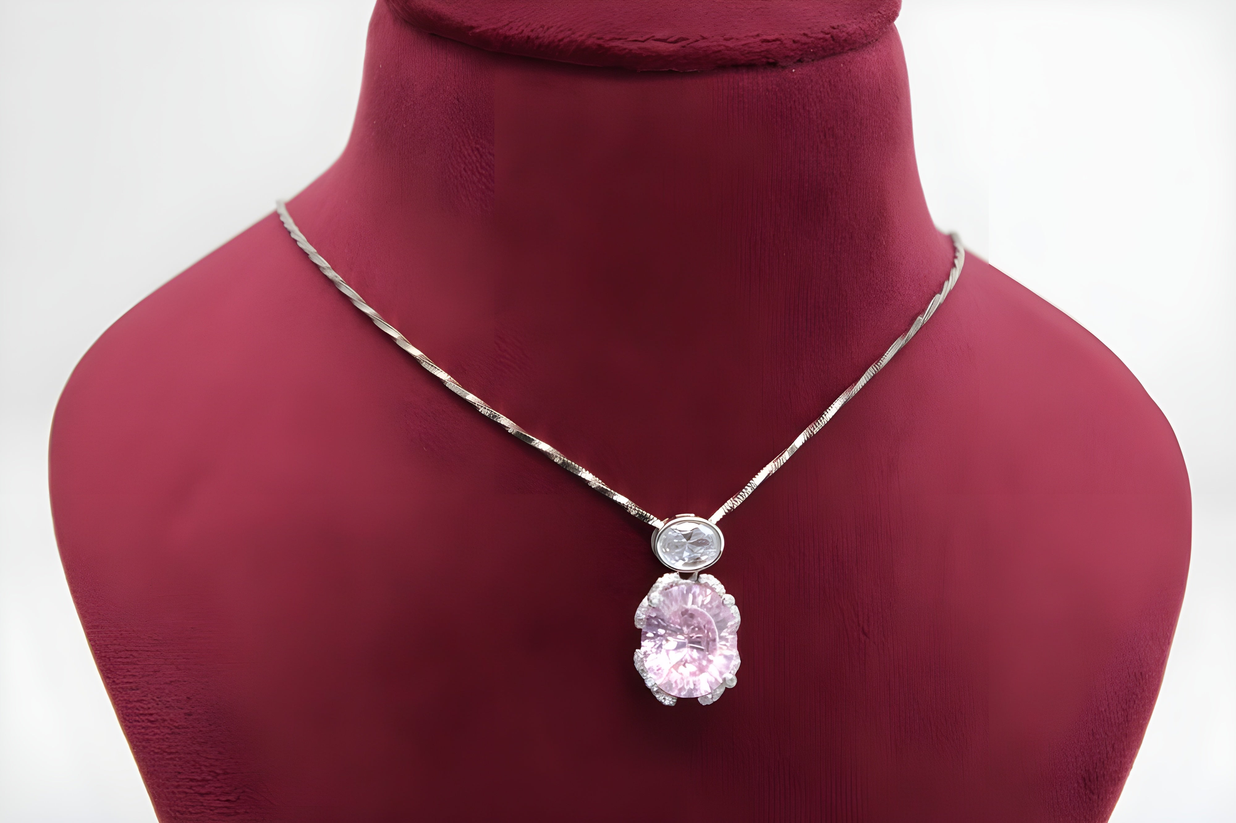 Blush Elegance Double Pendant with VeeLux Crystal Accents