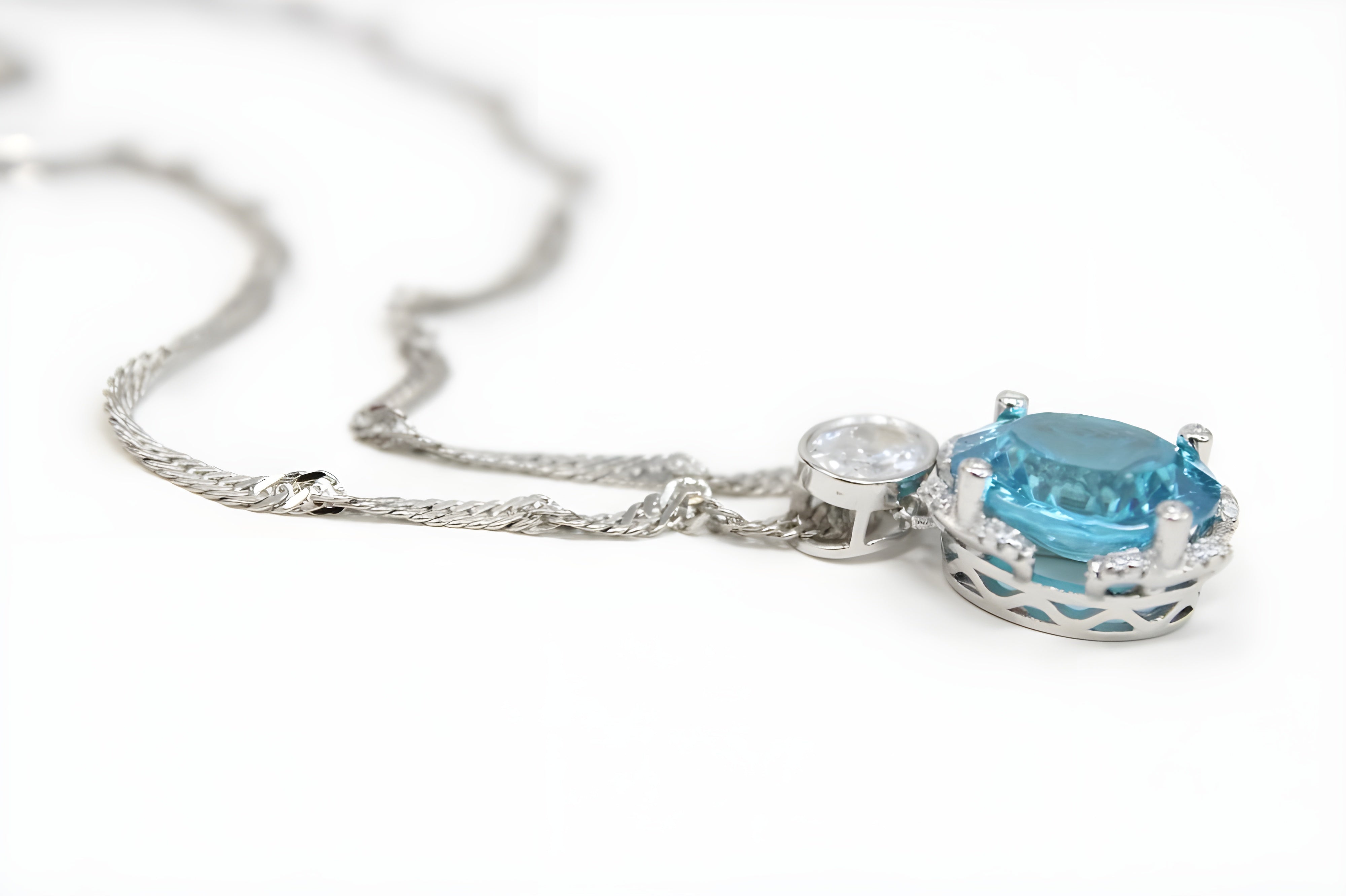 Ocean Breeze Double Crystal Pendant with VeeLux Accents