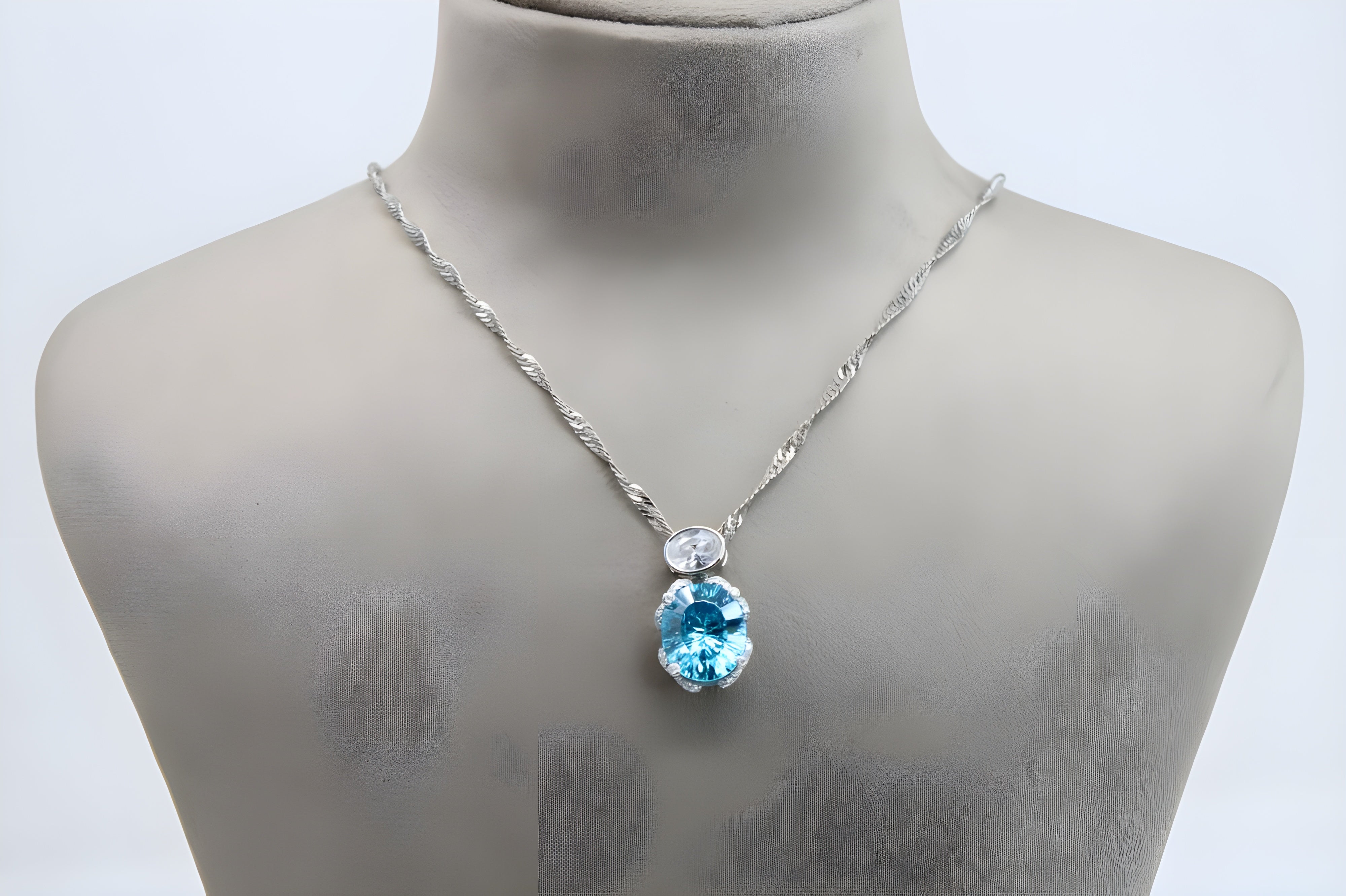 Ocean Breeze Double Crystal Pendant with VeeLux Accents