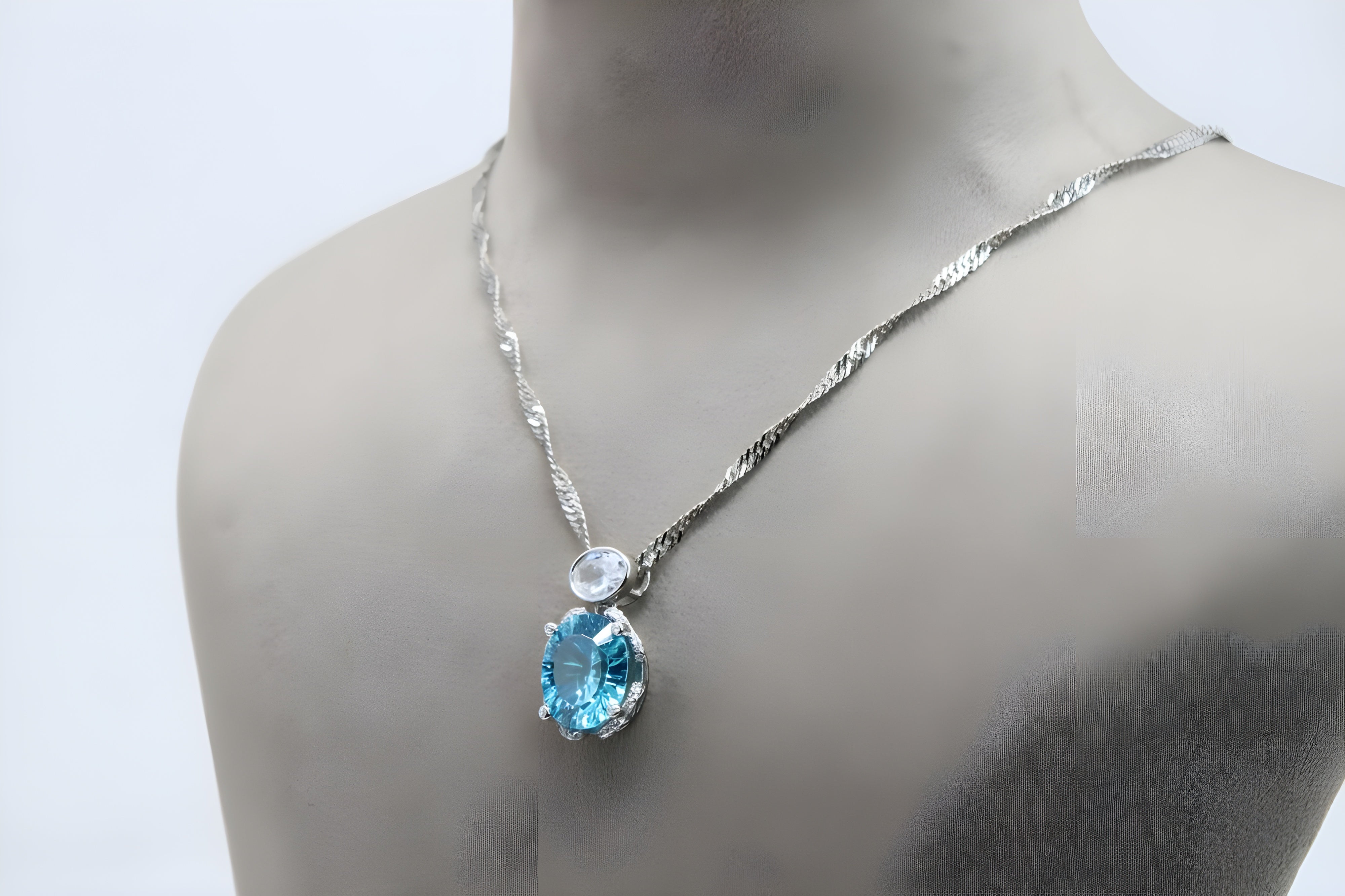 Ocean Breeze Double Crystal Pendant with VeeLux Accents