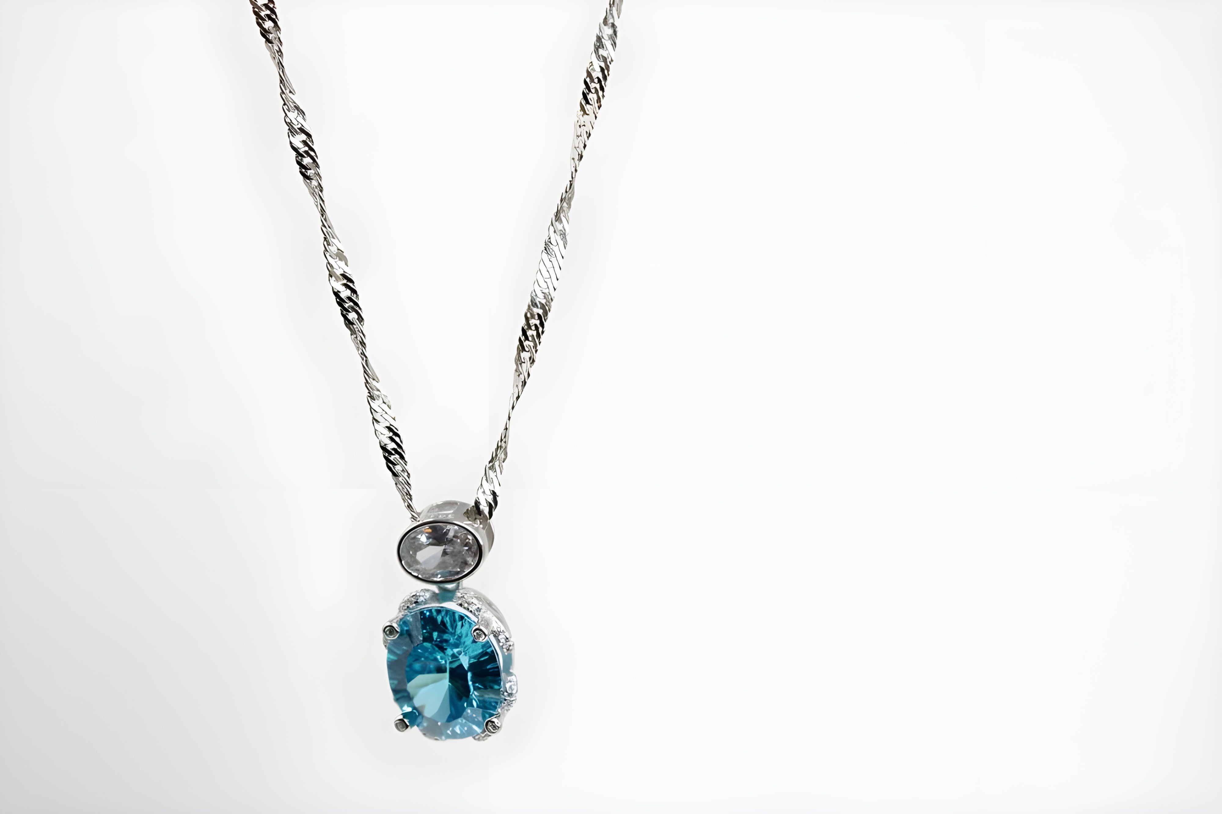 Ocean Breeze Double Crystal Pendant with VeeLux Accents