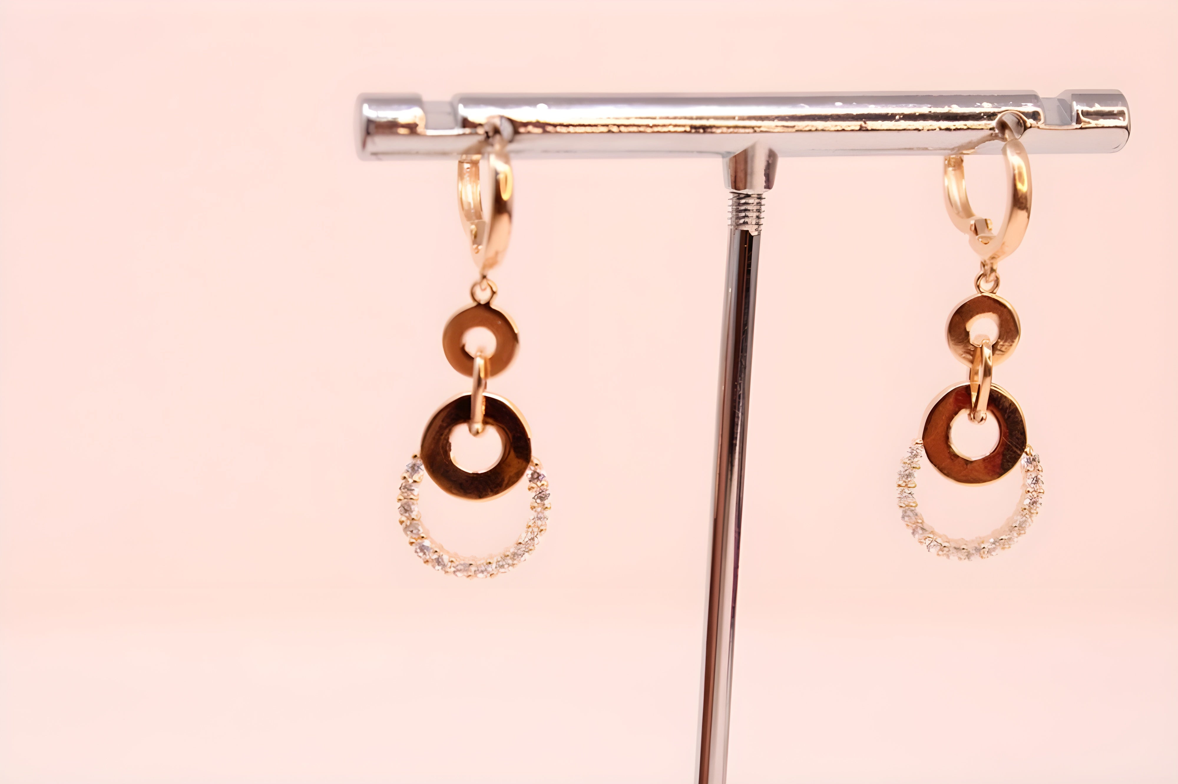 Golden Elegance Swarovski Crystal Sterling Silver Classic Earrings