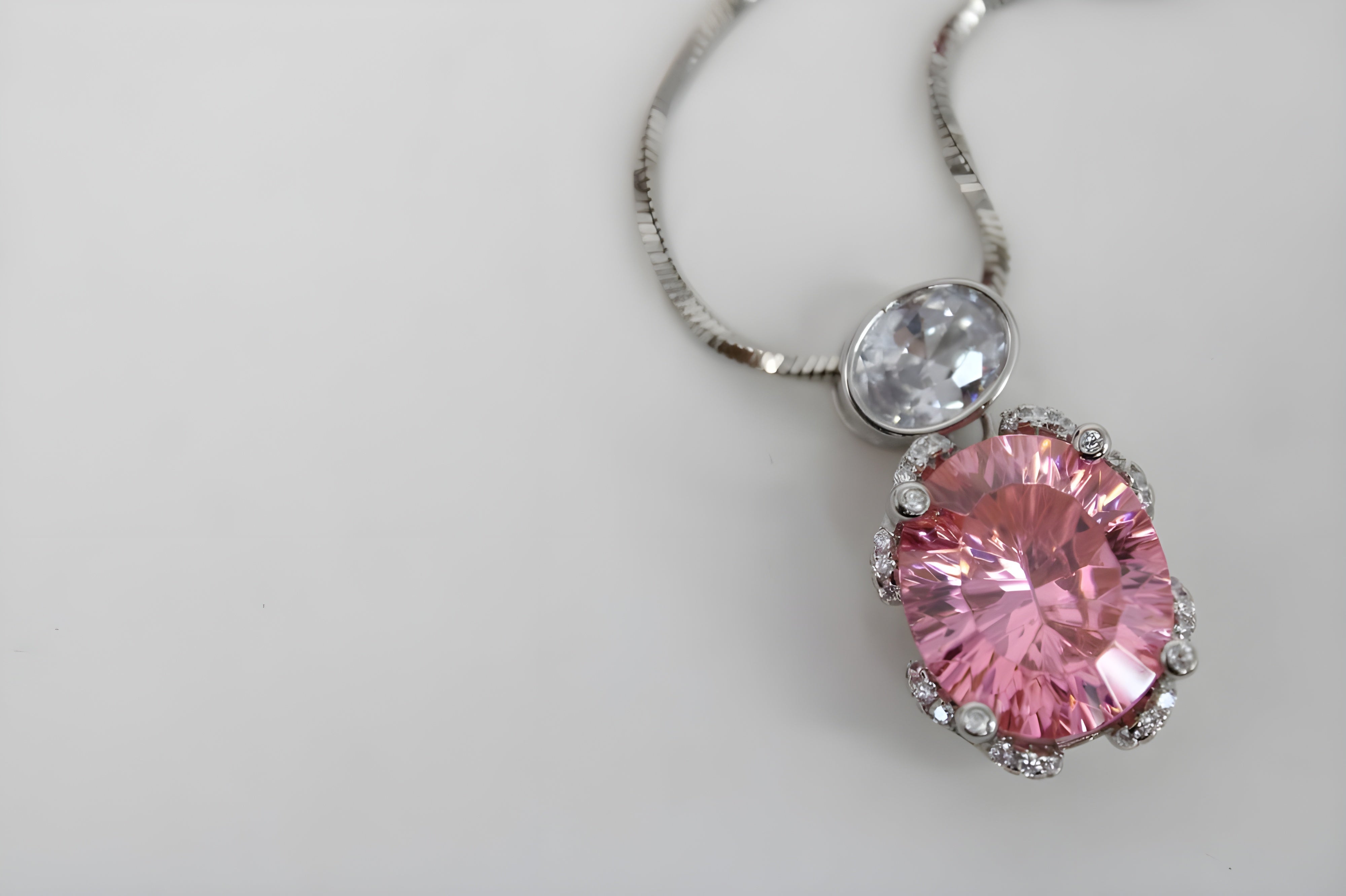 Coral Blossom Double Crystal Pendant with VeeLux Accents