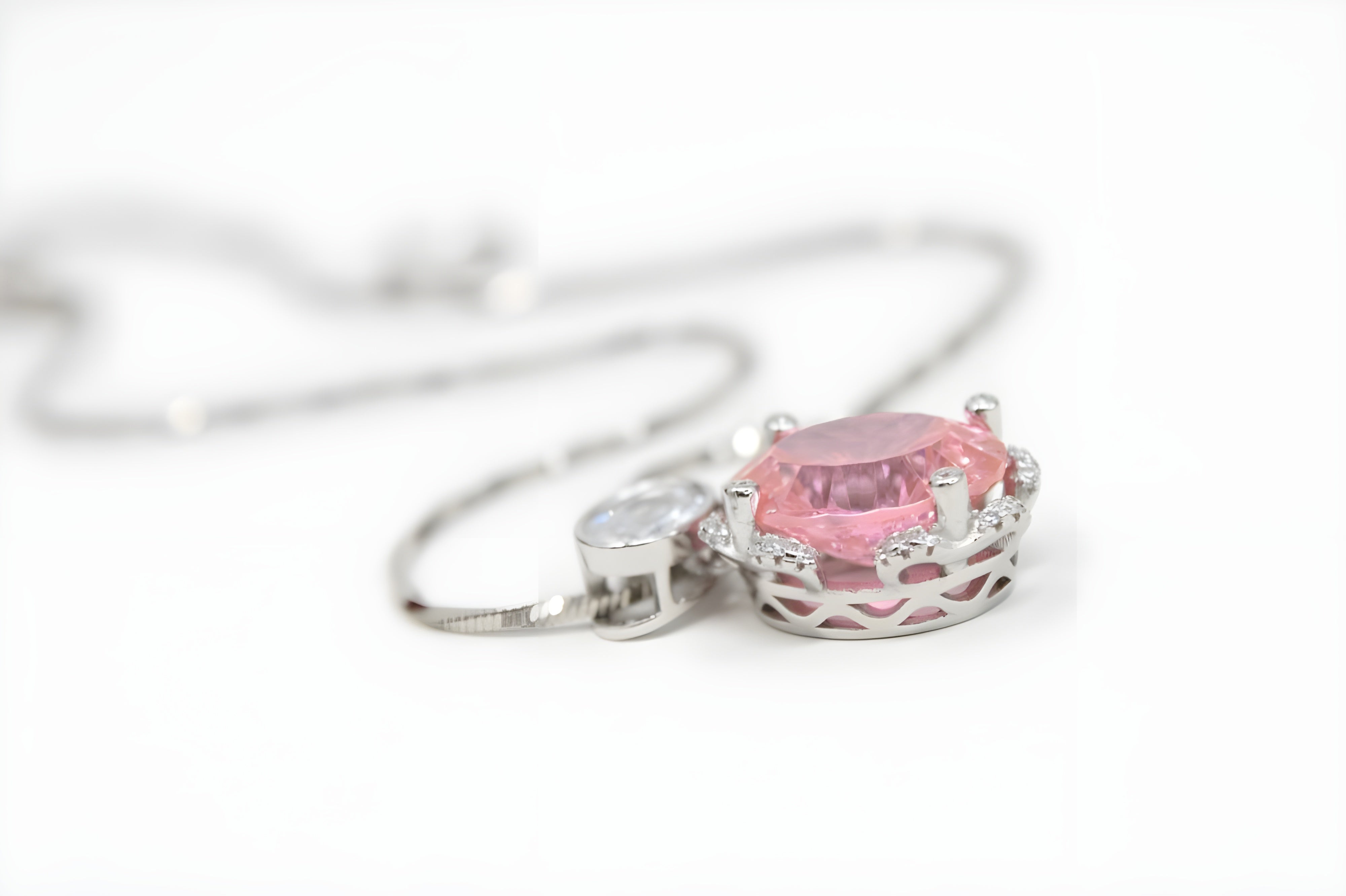 Coral Blossom Double Crystal Pendant with VeeLux Accents