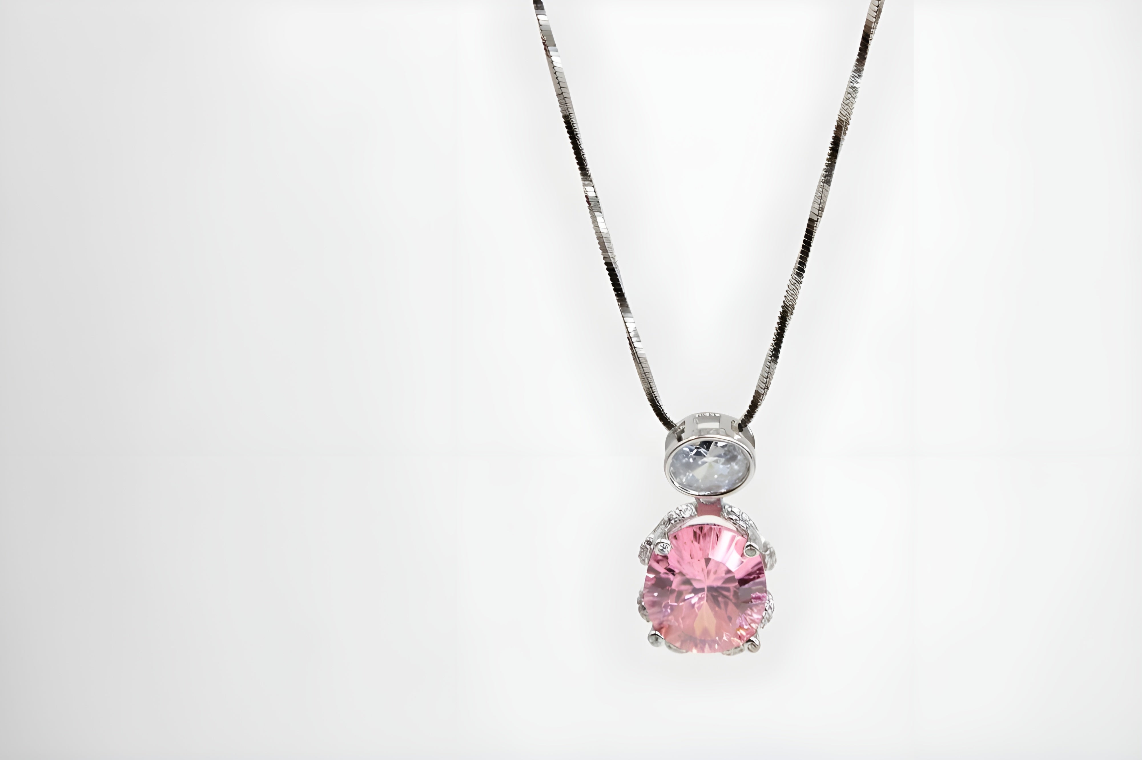 Coral Blossom Double Crystal Pendant with VeeLux Accents