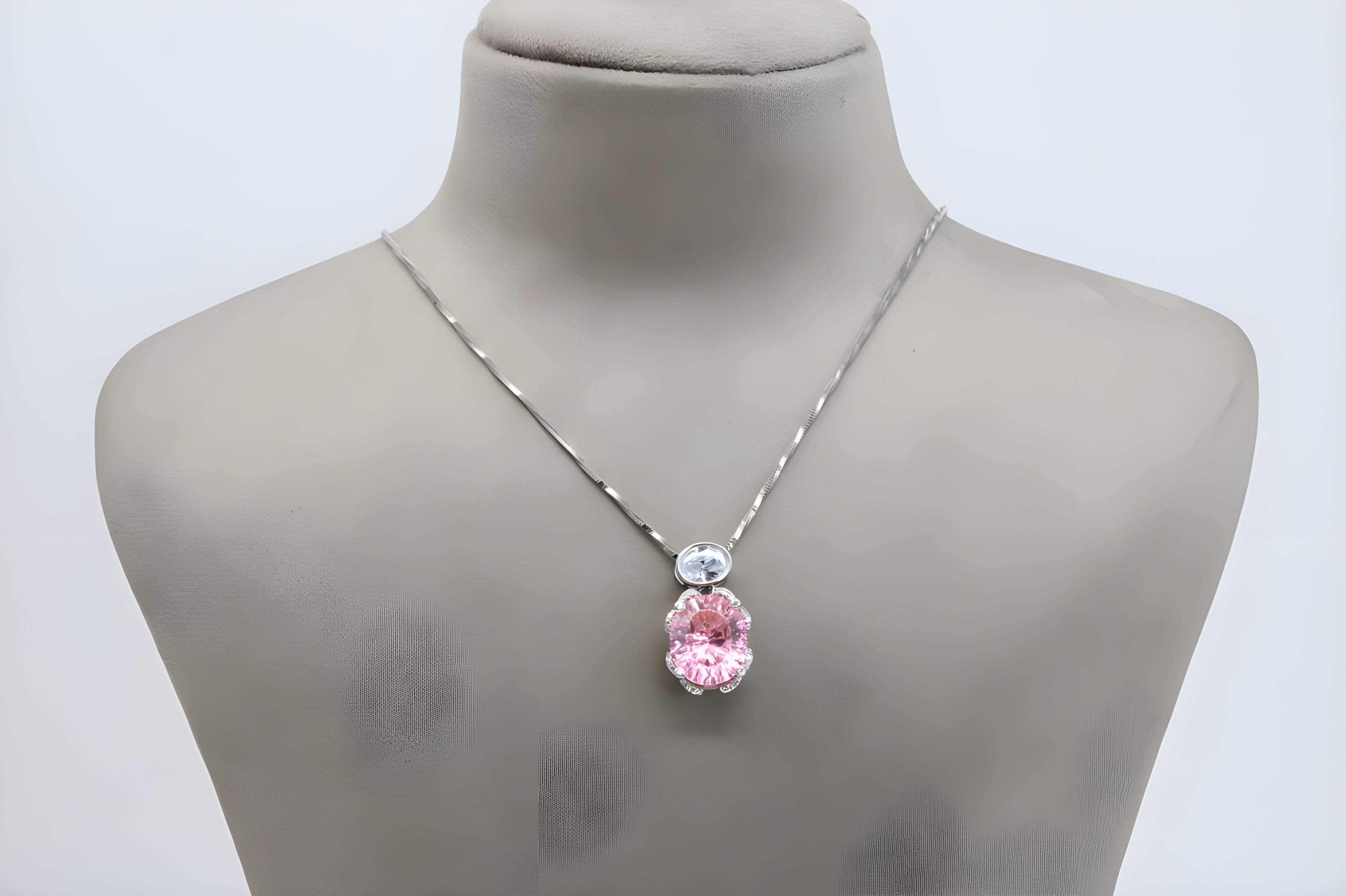 Coral Blossom Double Crystal Pendant with VeeLux Accents