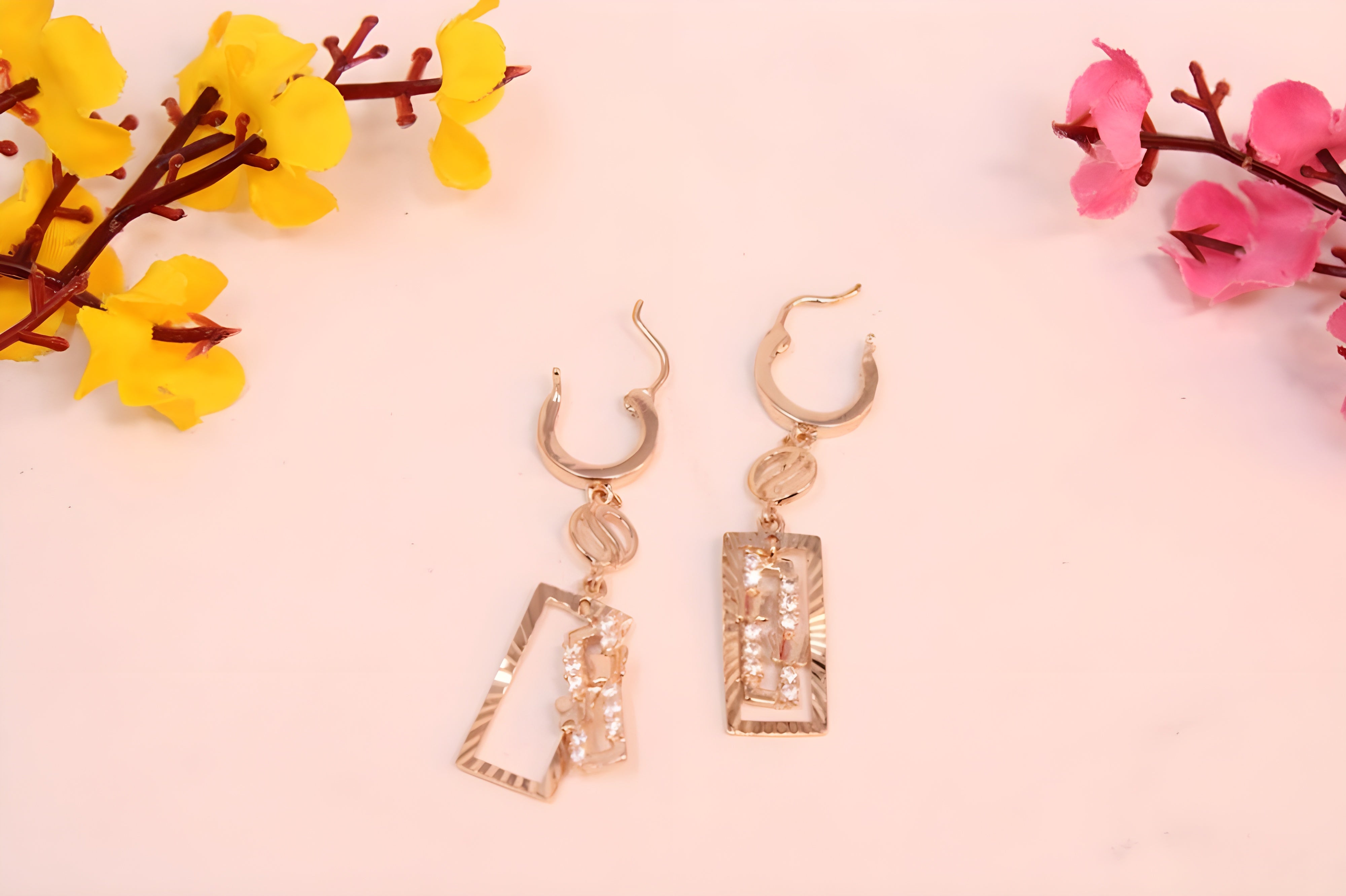 Copper Gold Sophisticate VeeLux Premium Crystal Sterling Silver Earrings