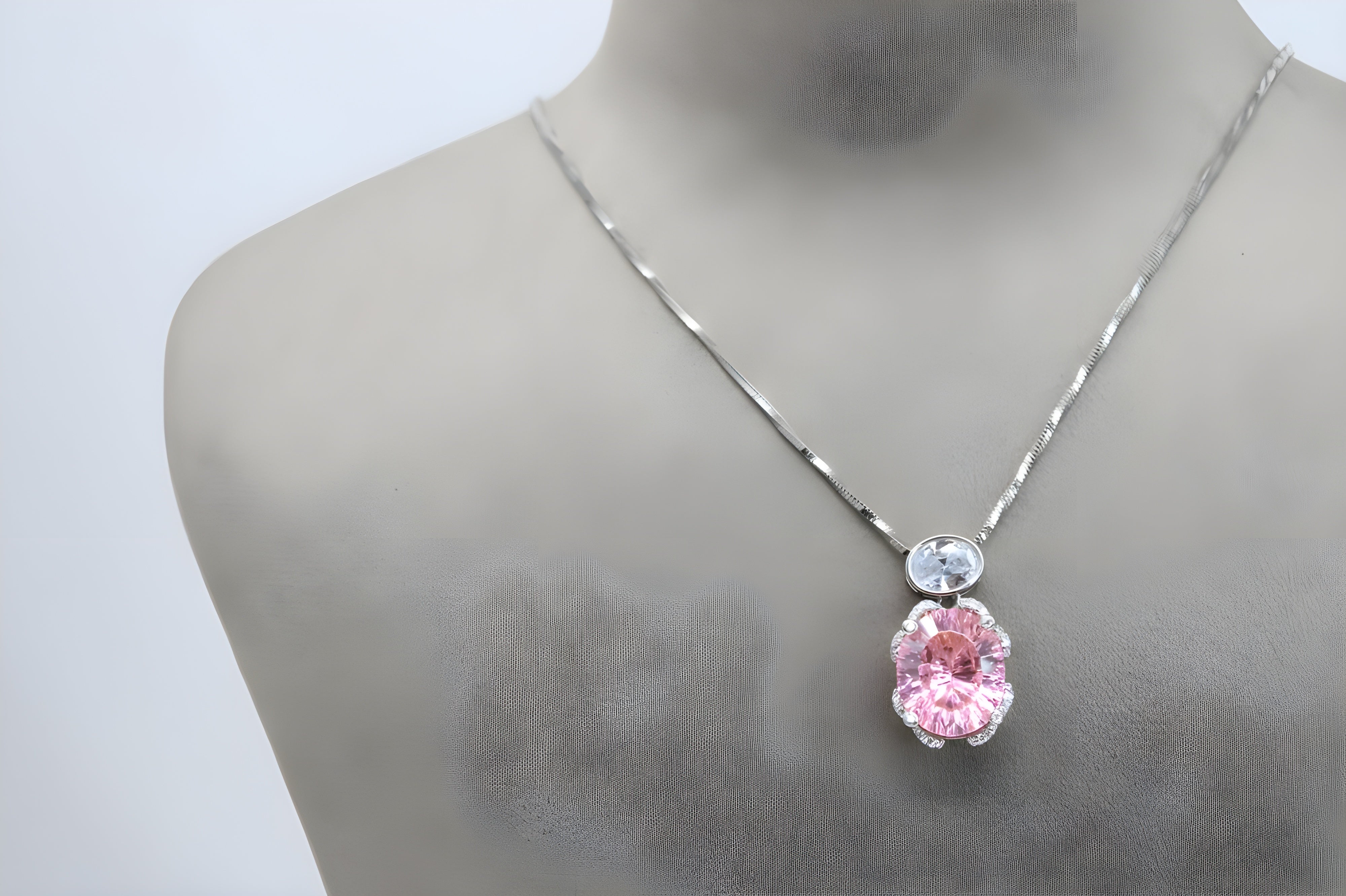 Coral Blossom Double Crystal Pendant with VeeLux Accents