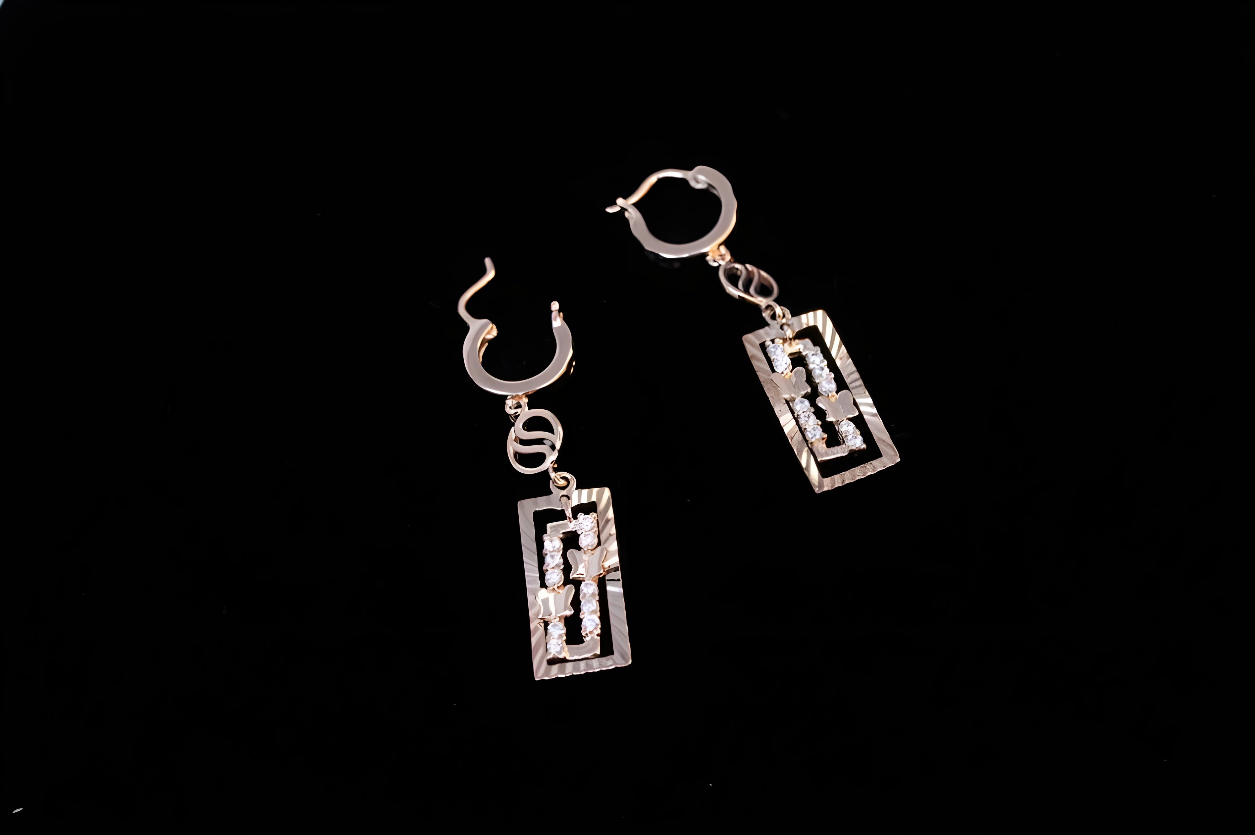 Copper Gold Sophisticate VeeLux Premium Crystal Sterling Silver Earrings