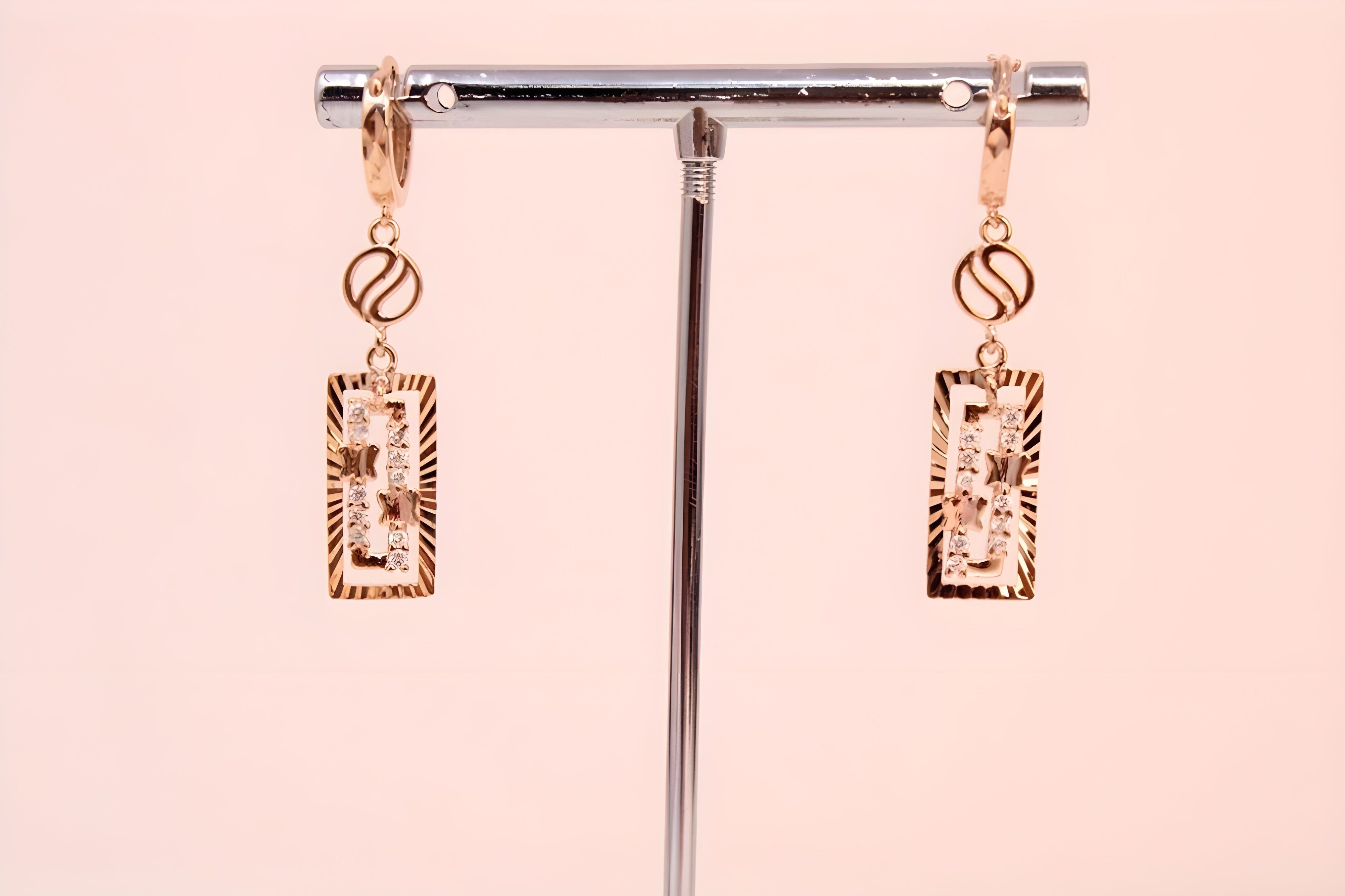 Copper Gold Sophisticate VeeLux Premium Crystal Sterling Silver Earrings