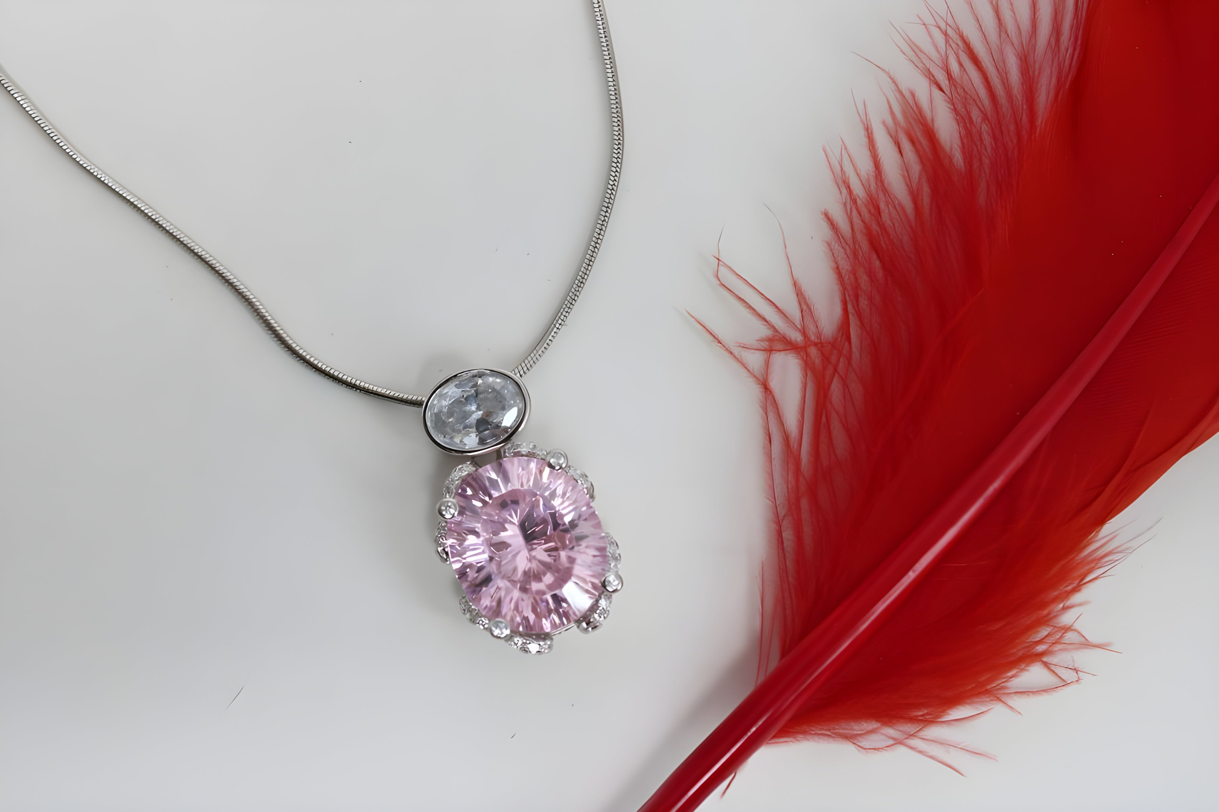 Blush Harmony Double Pendant with VeeLux Crystal Accents