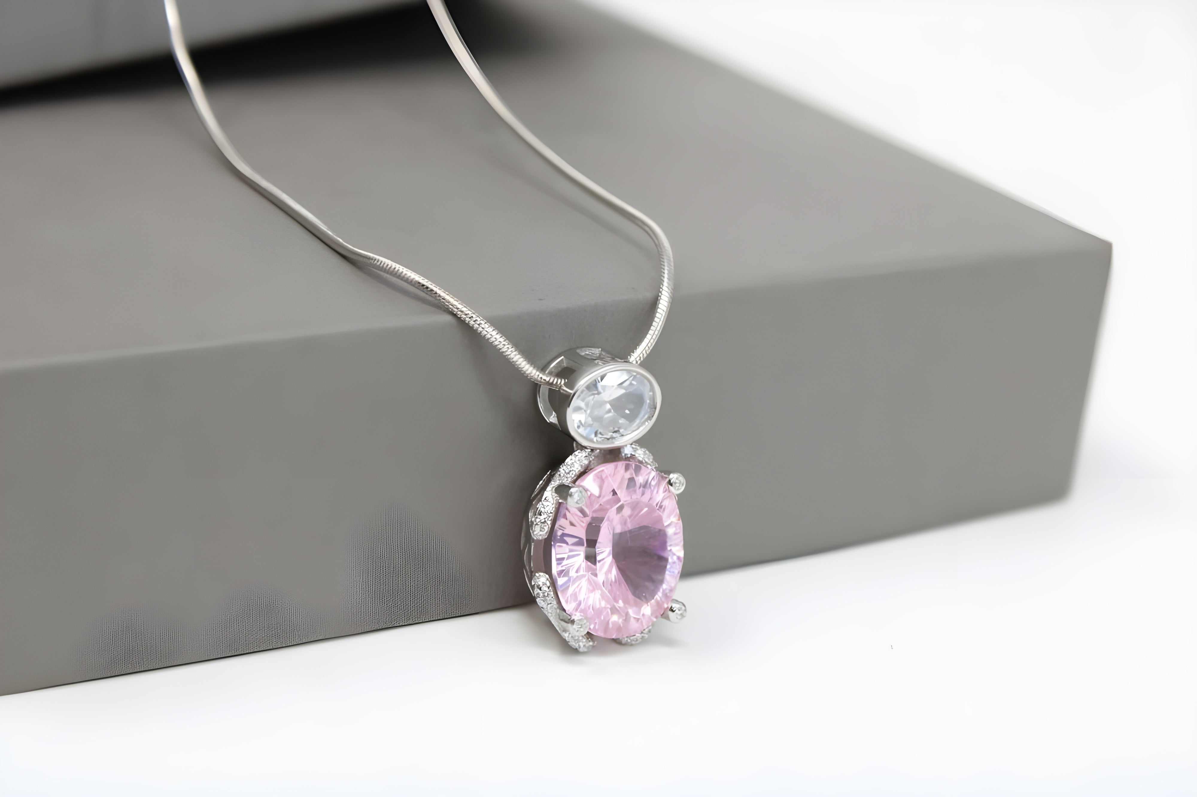 Blush Harmony Double Pendant with VeeLux Crystal Accents