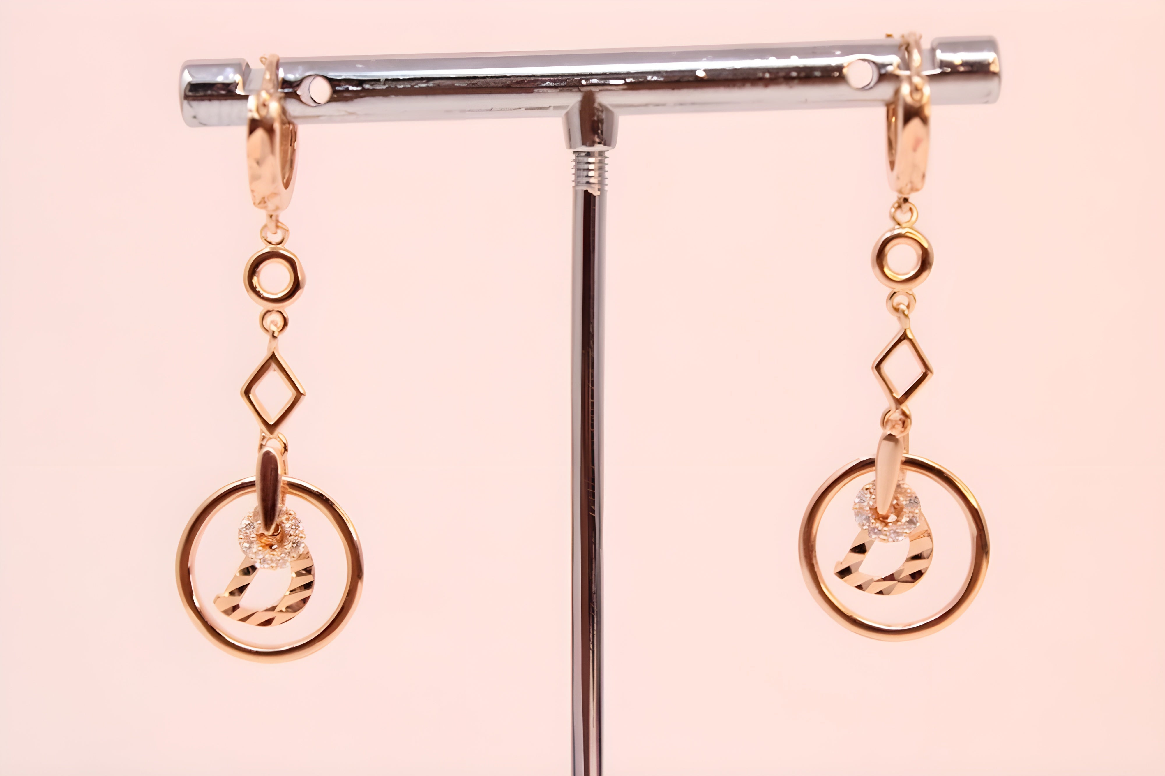 Copper Gold Elegance 92.5 Sterling Silver Swarovski Earrings