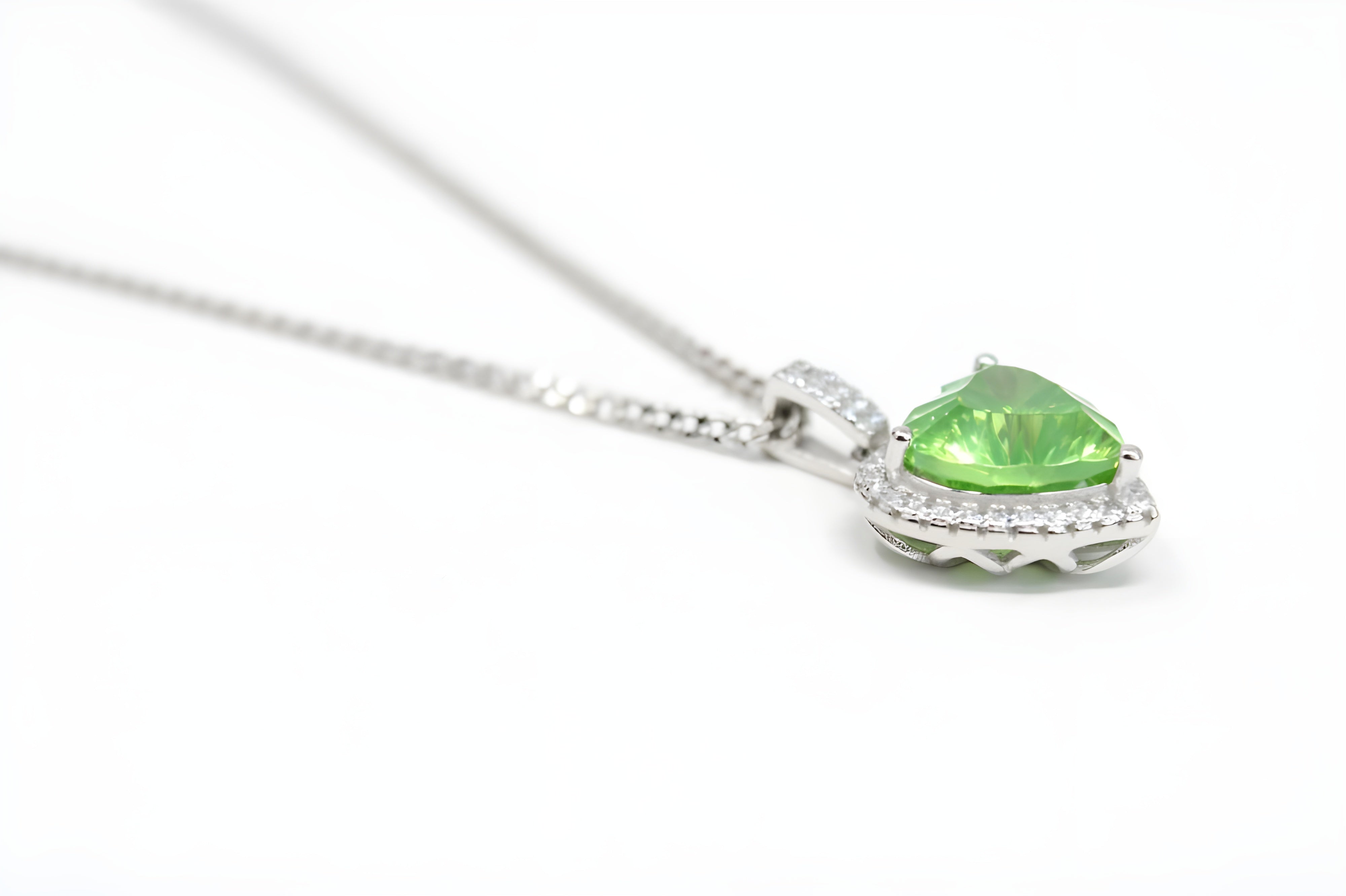 VeeLux Enchanted Green Heart Crystal Necklace