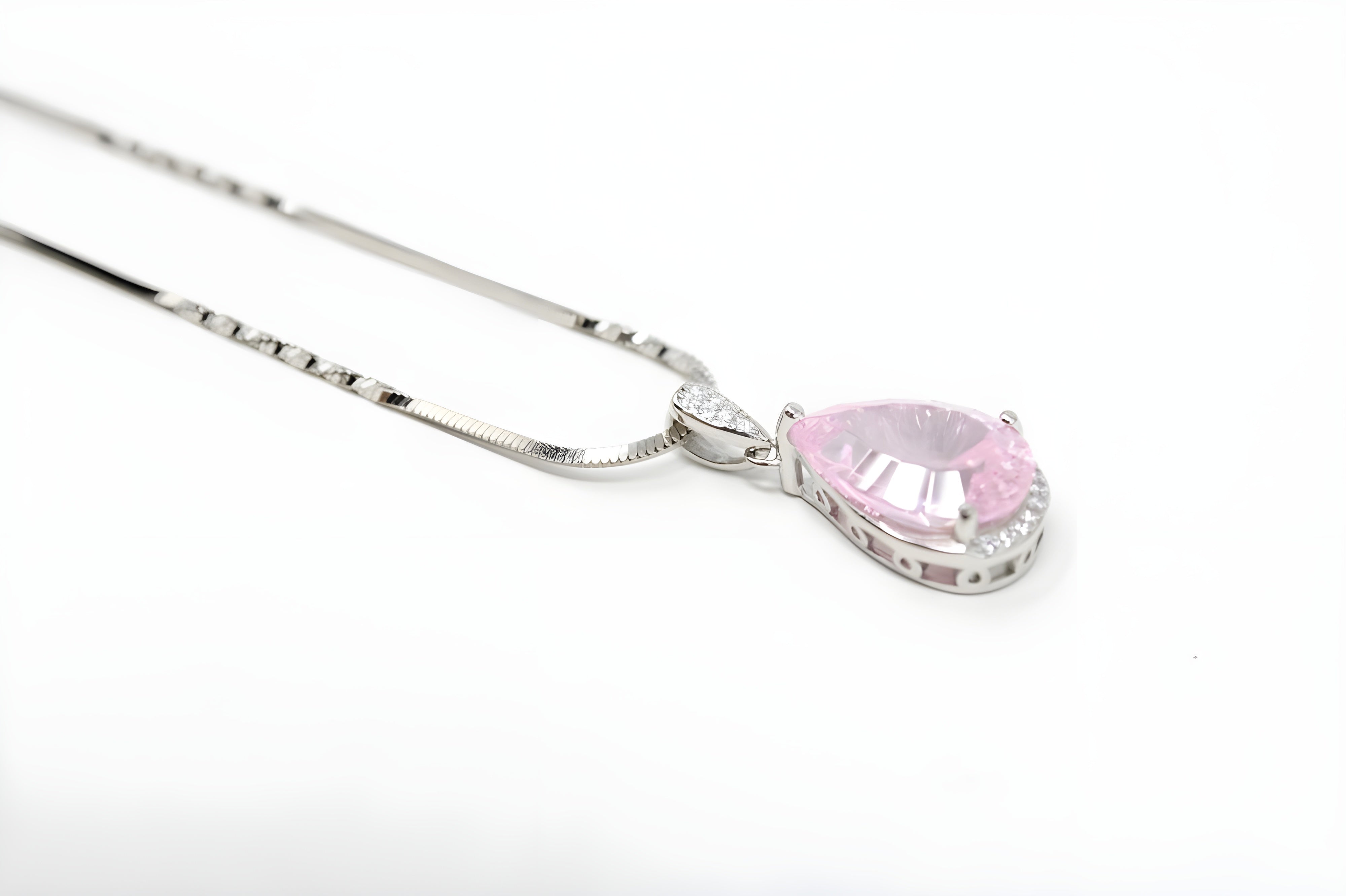 VeeLux Crystal Blush Dew Drop Necklace