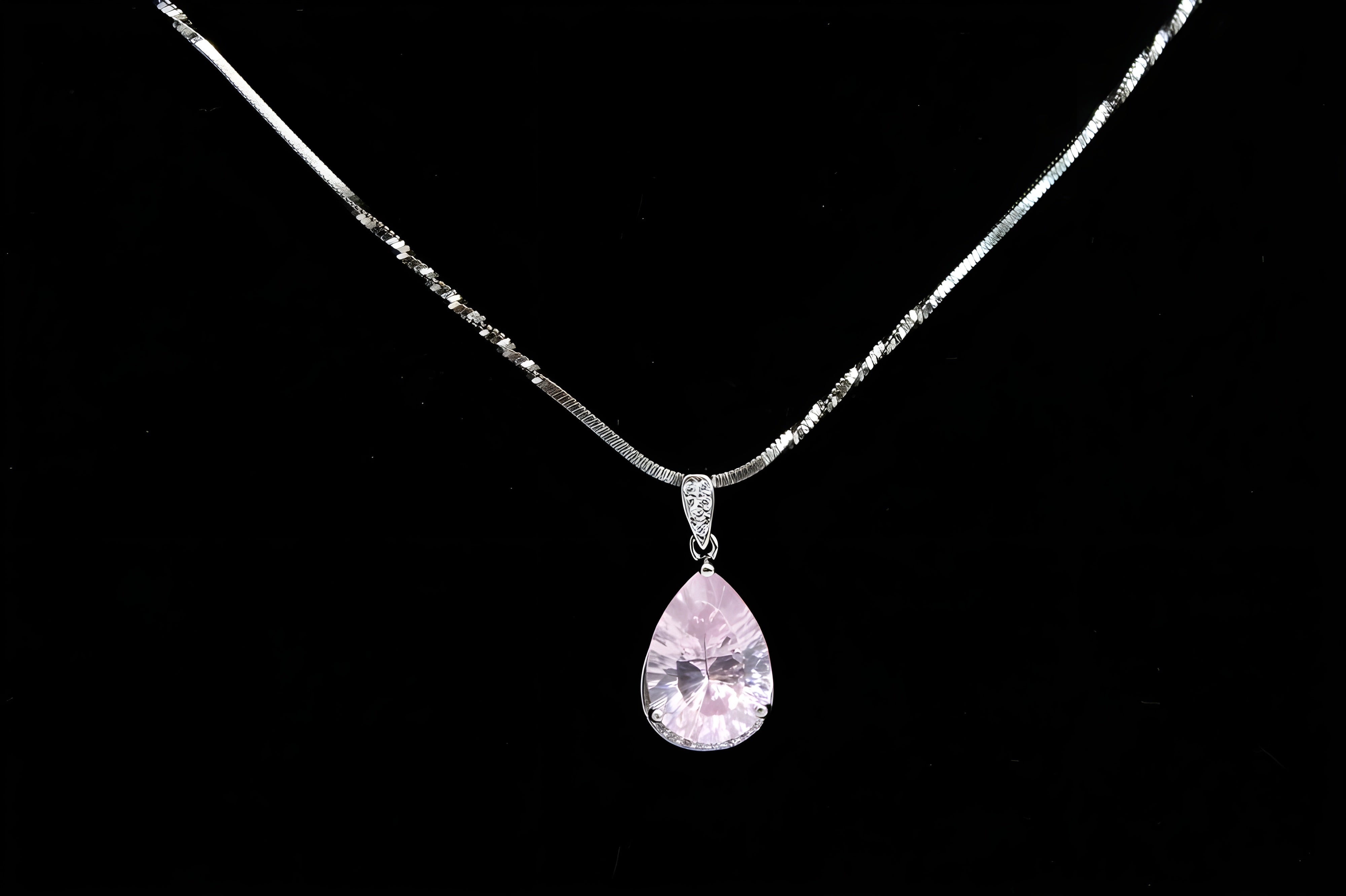 VeeLux Crystal Blush Dew Drop Necklace