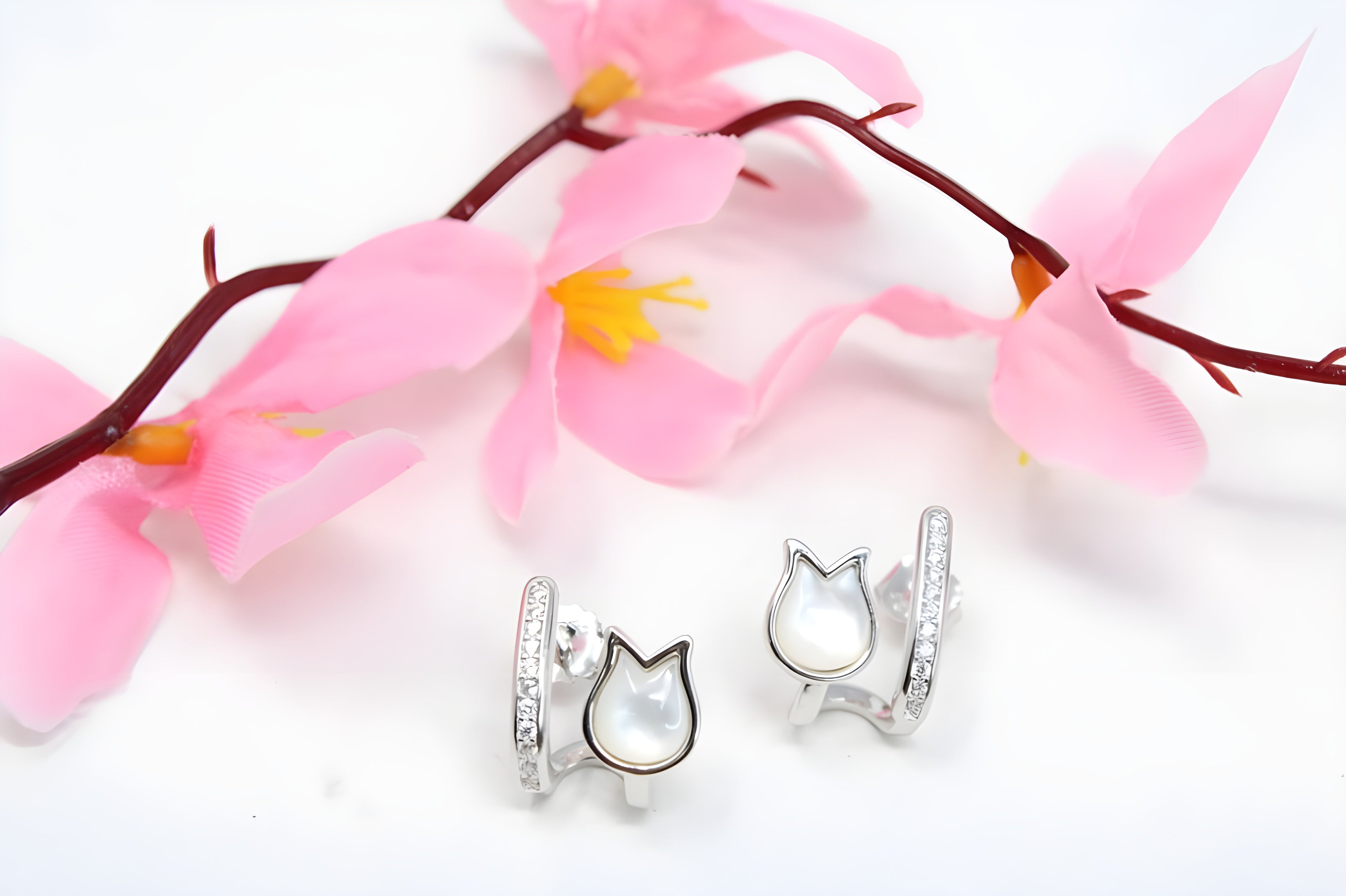 Silver Serenity Lotus Earrings