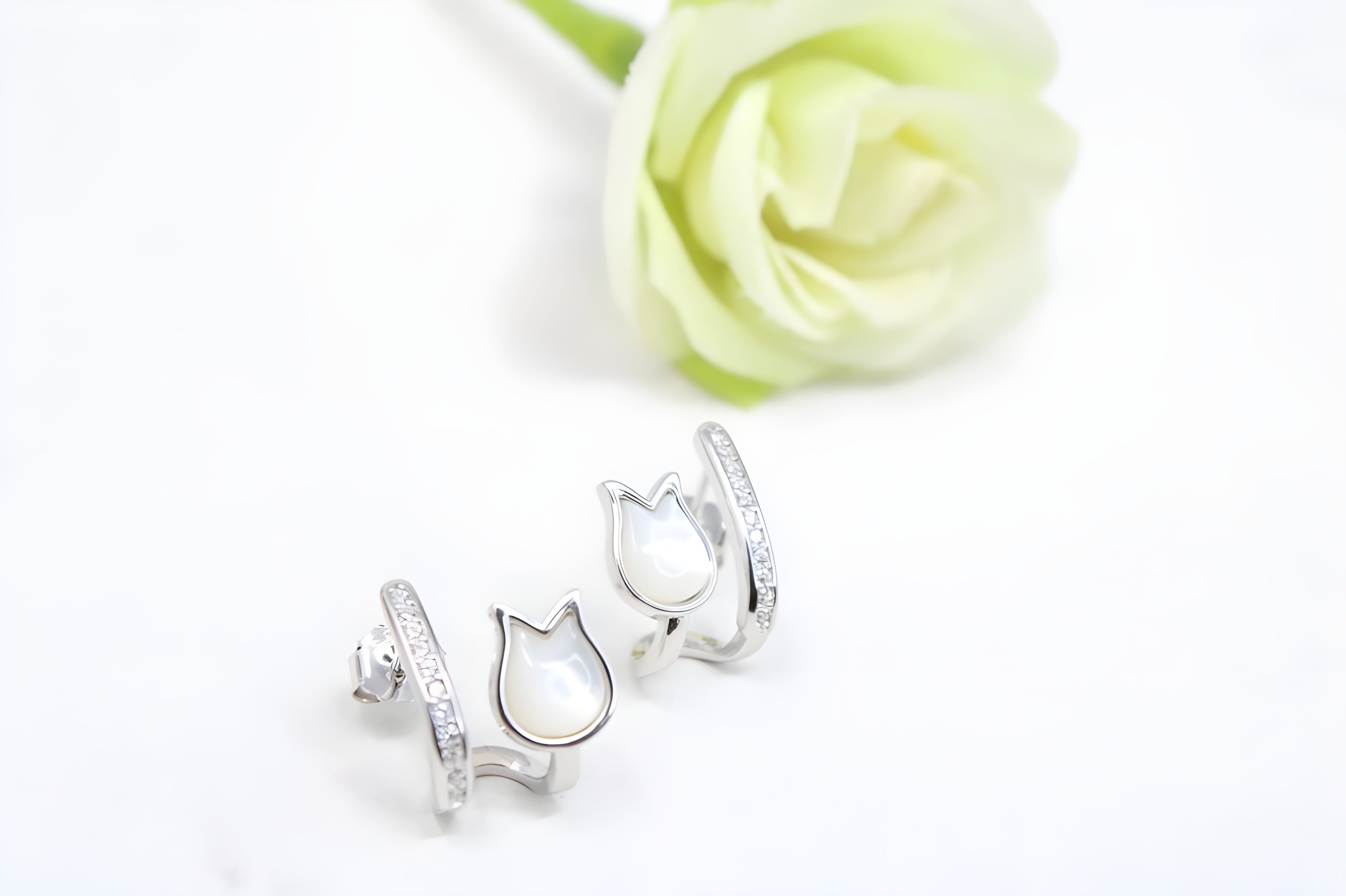 Silver Serenity Lotus Earrings