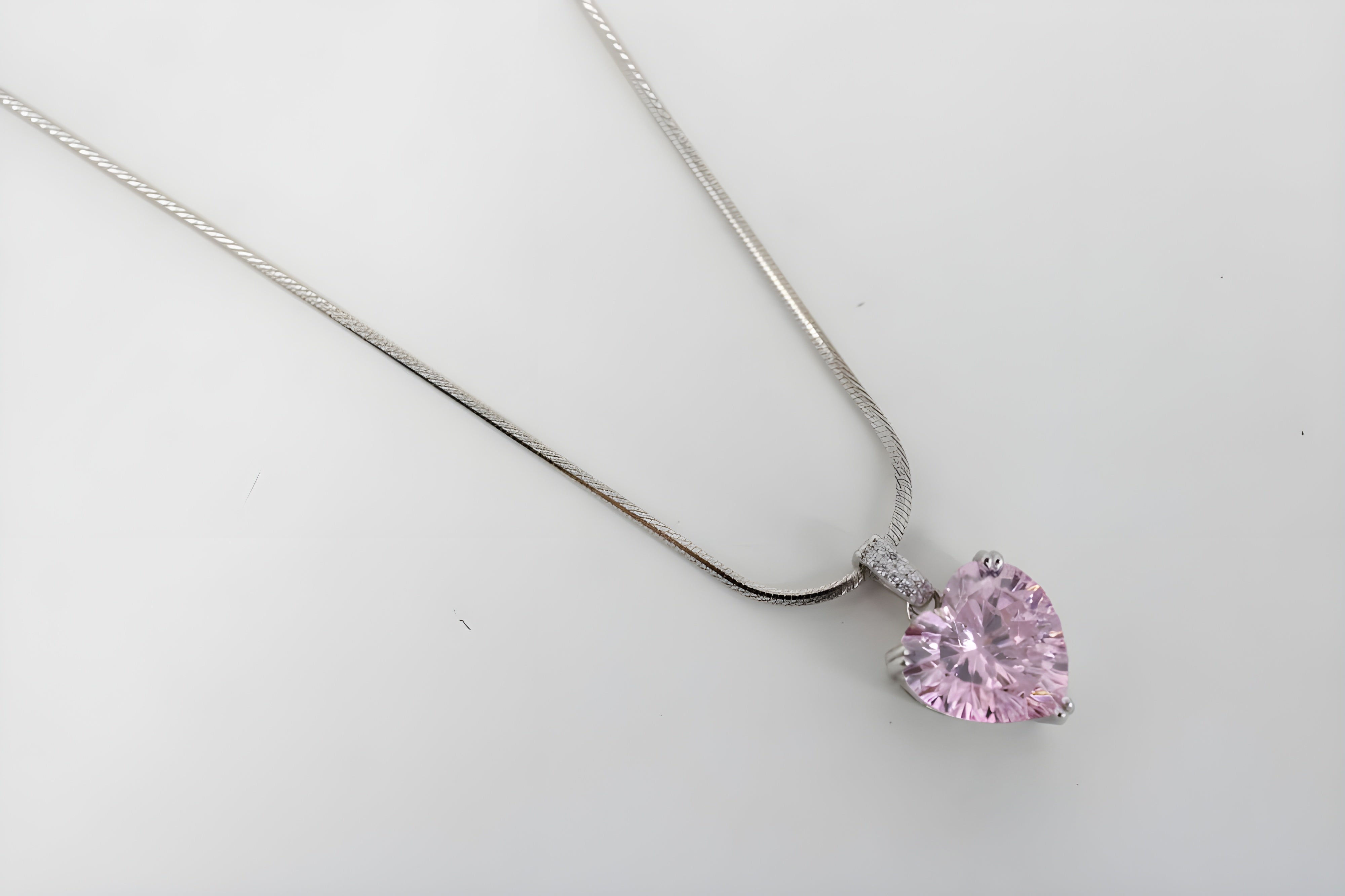 Rose Dew Pink Teardrop Pendant in Sterling Silver