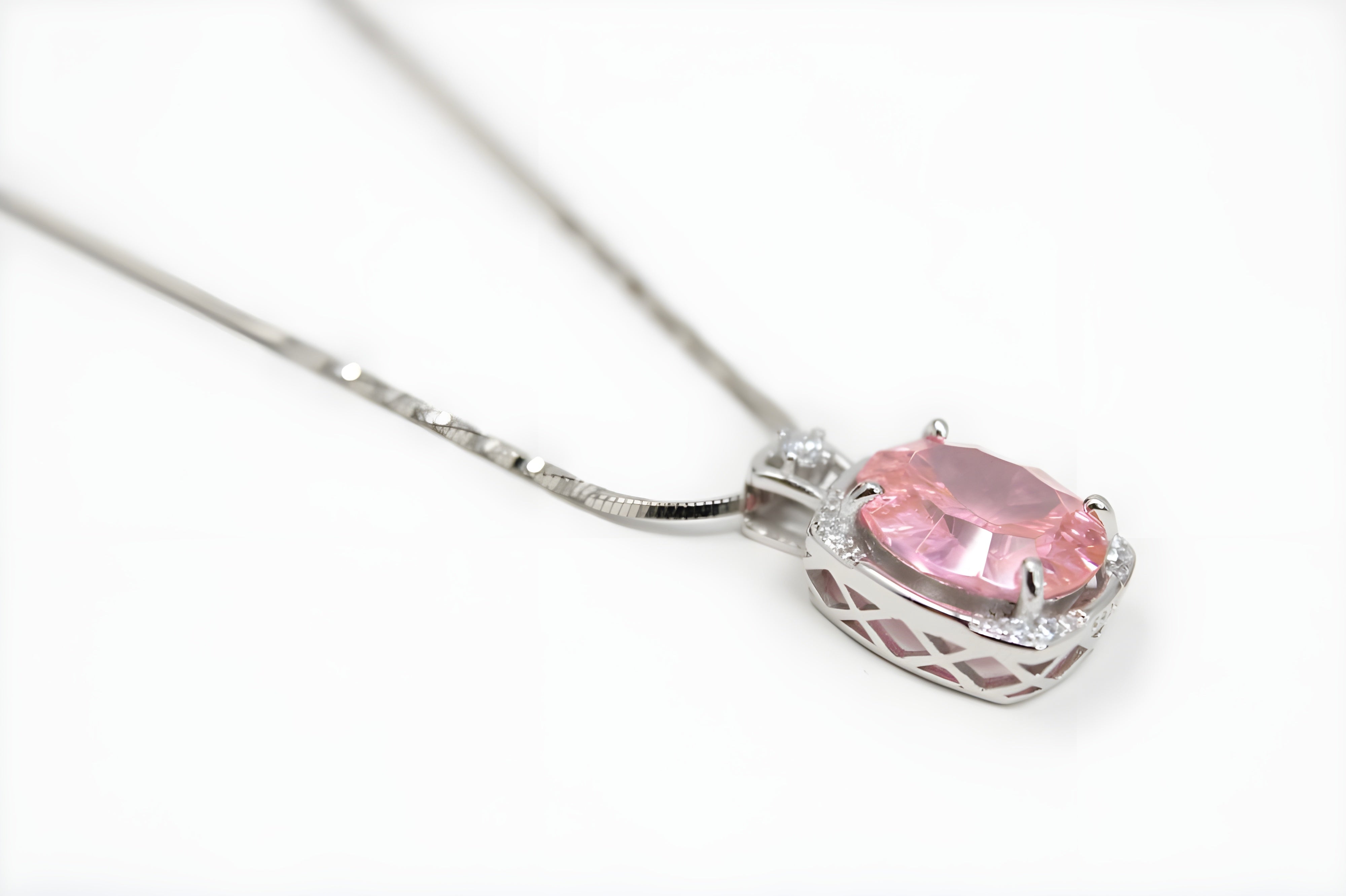 Blush Heart Halo Pendant by VeeLux