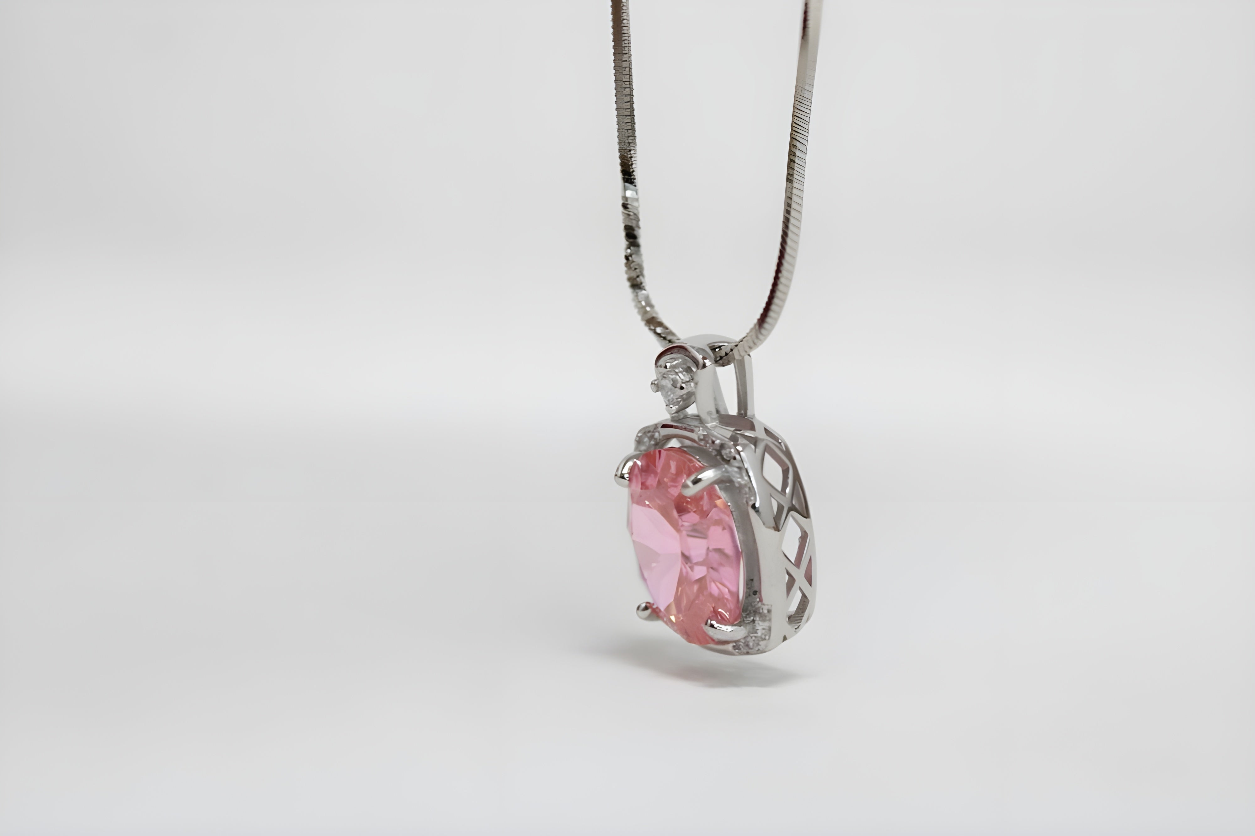 Blush Heart Halo Pendant by VeeLux