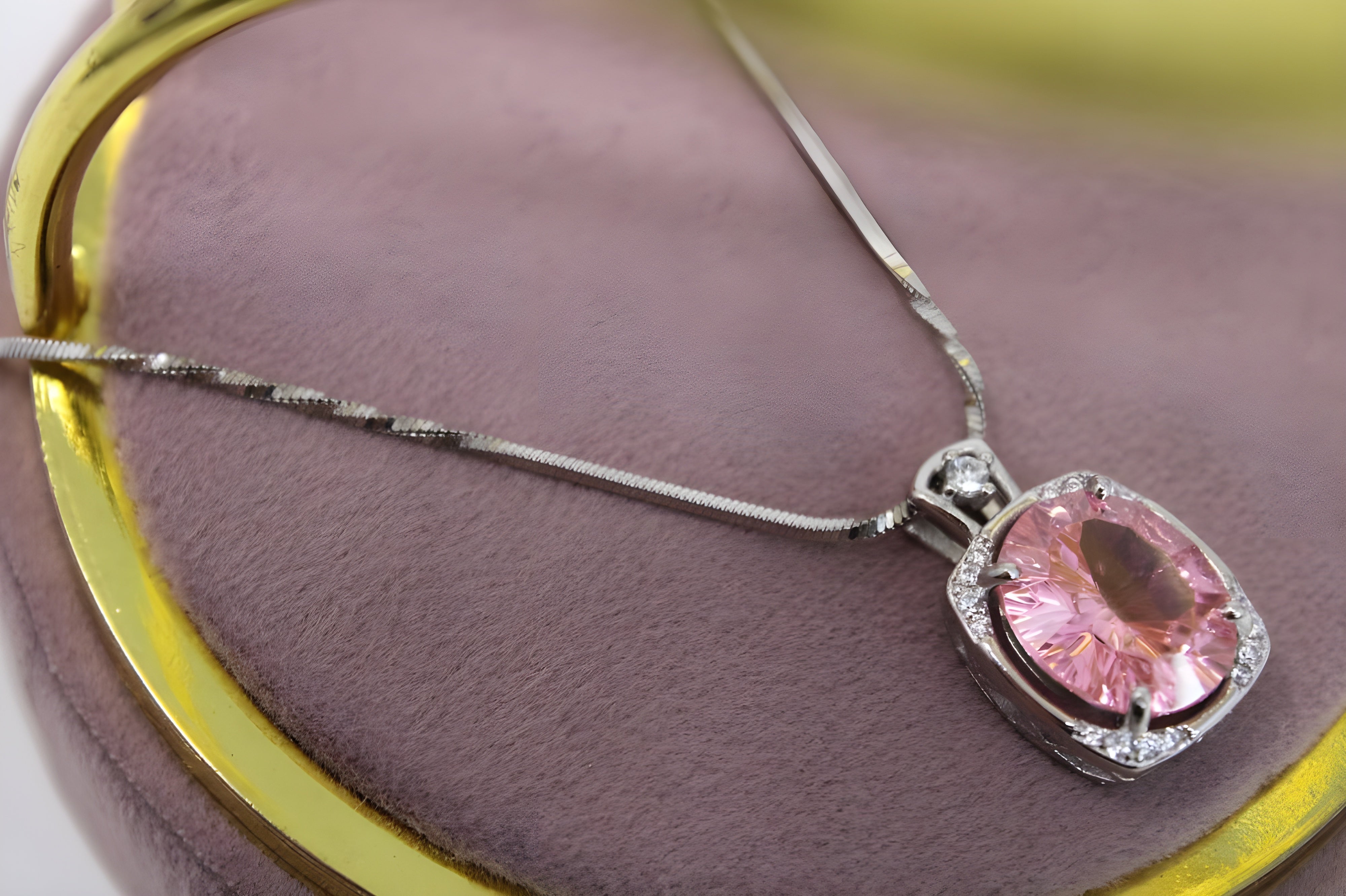 Blush Heart Halo Pendant by VeeLux