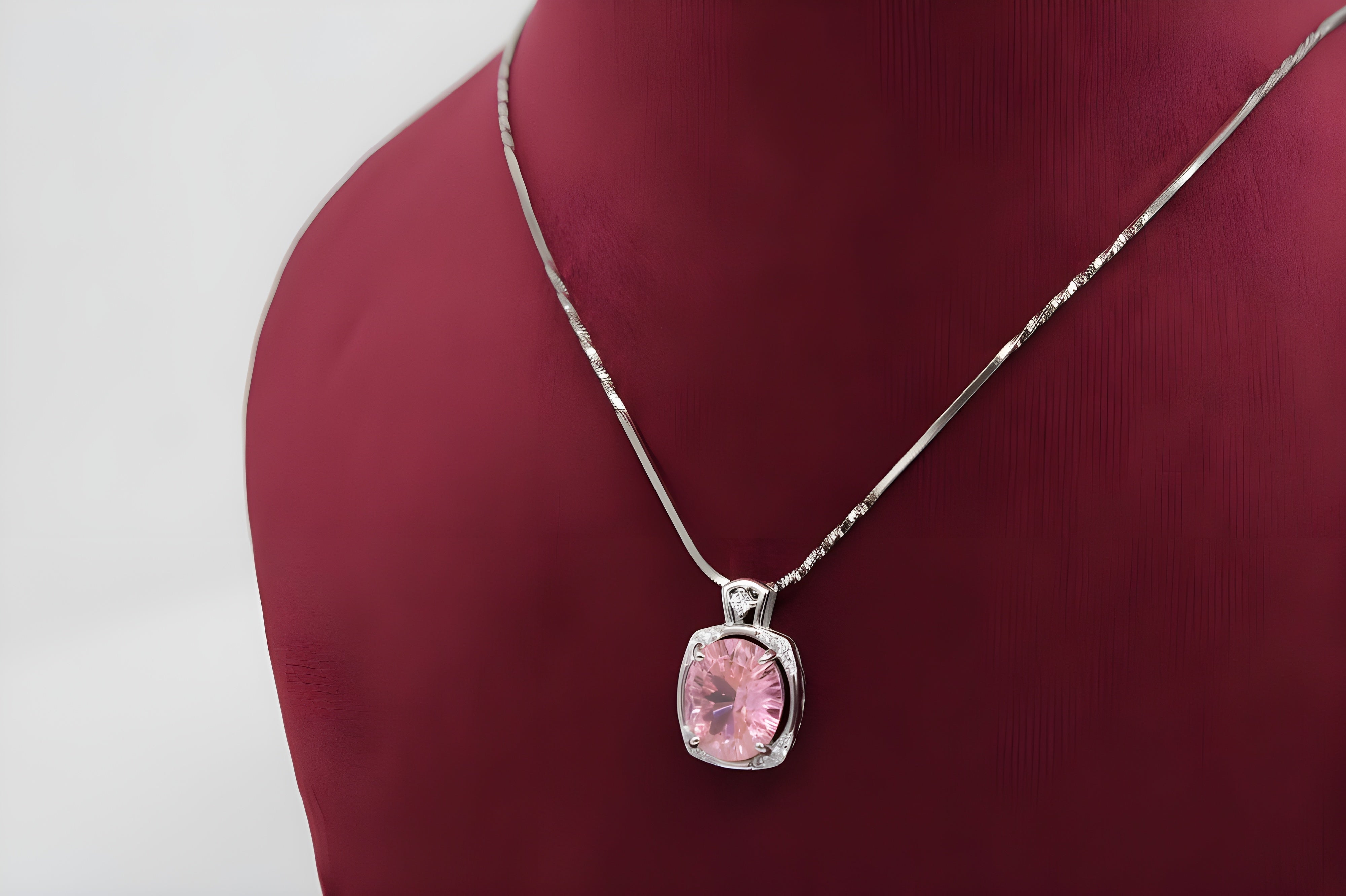 Blush Heart Halo Pendant by VeeLux