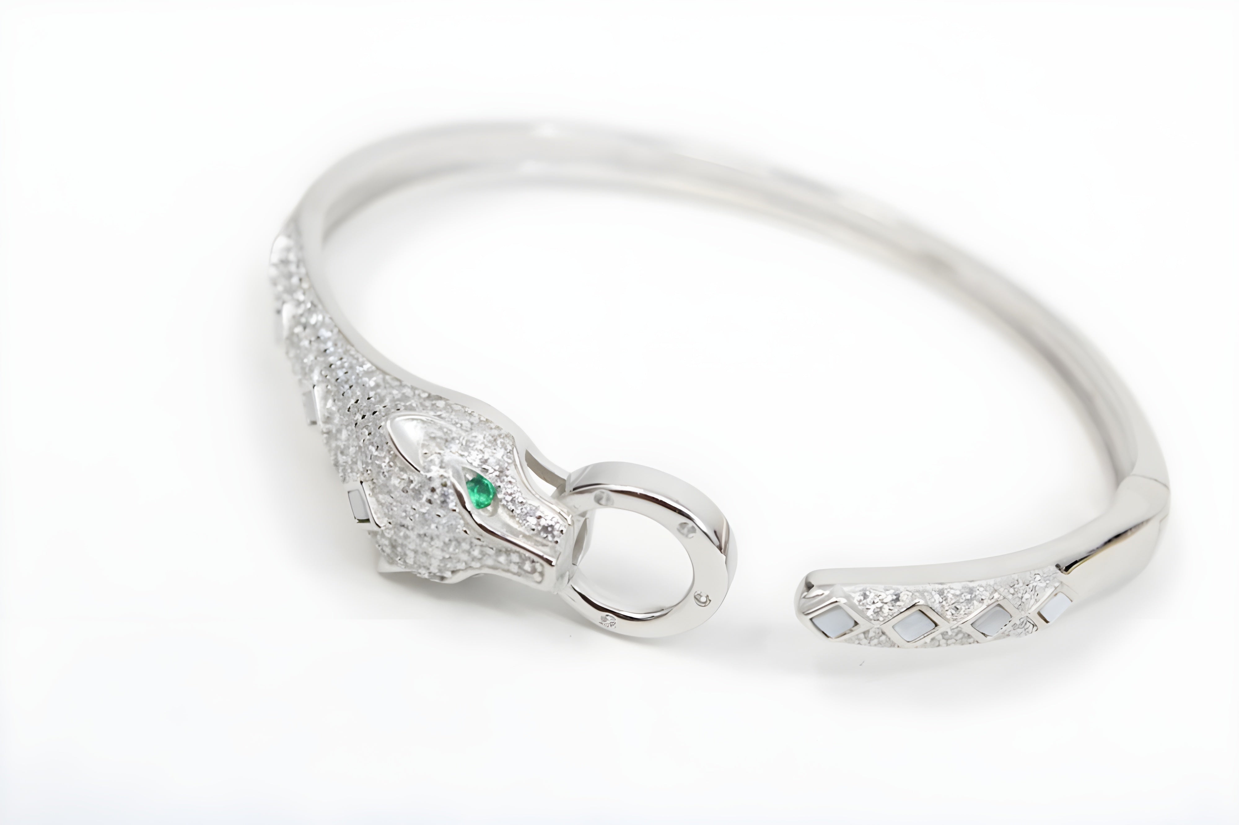 Serene Silver Serpentine Swarovski Crystal Bracelet