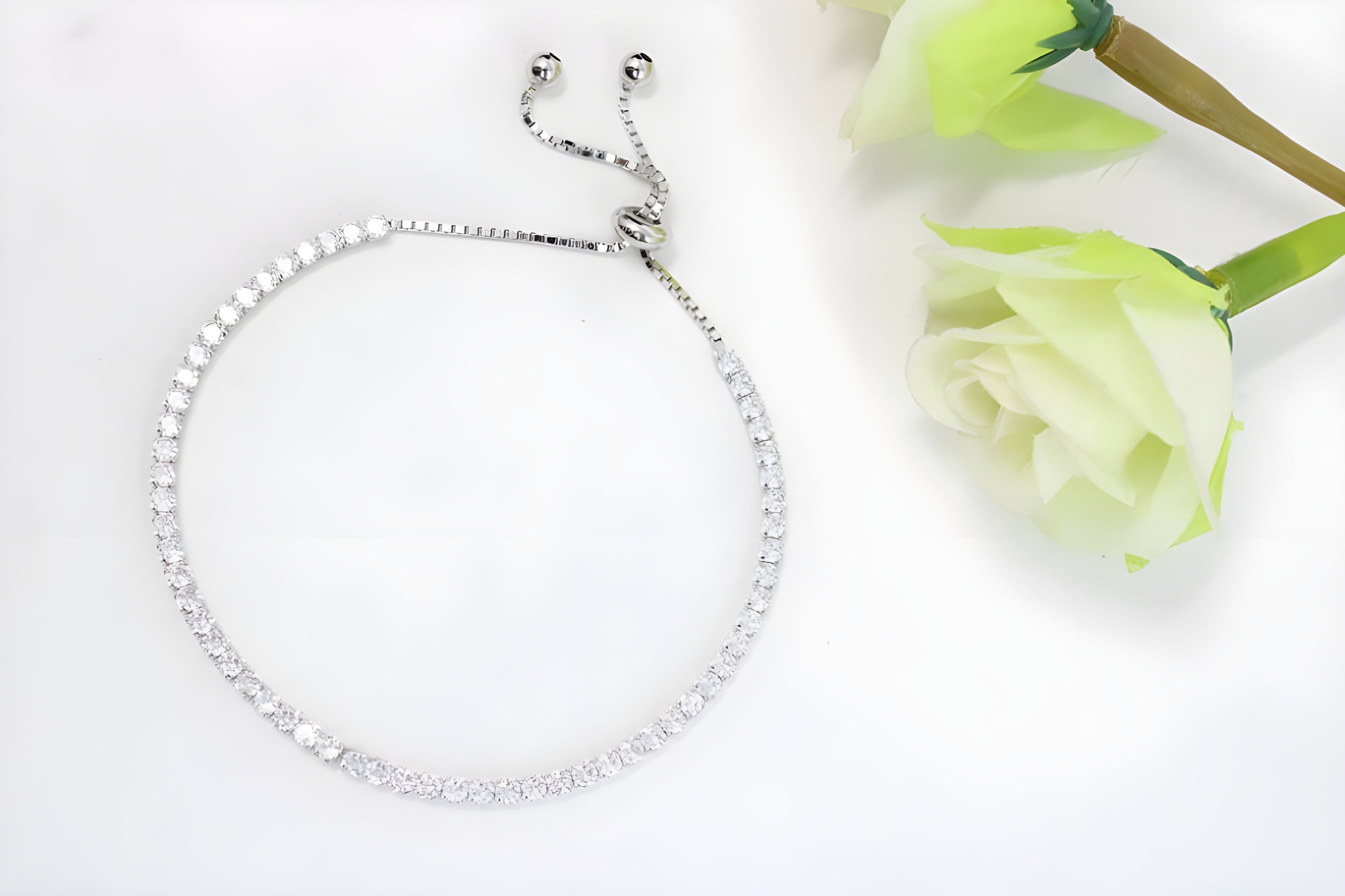 Sterling Silver Swarovski Crystal Sparkling Stone Elegance Bracelet