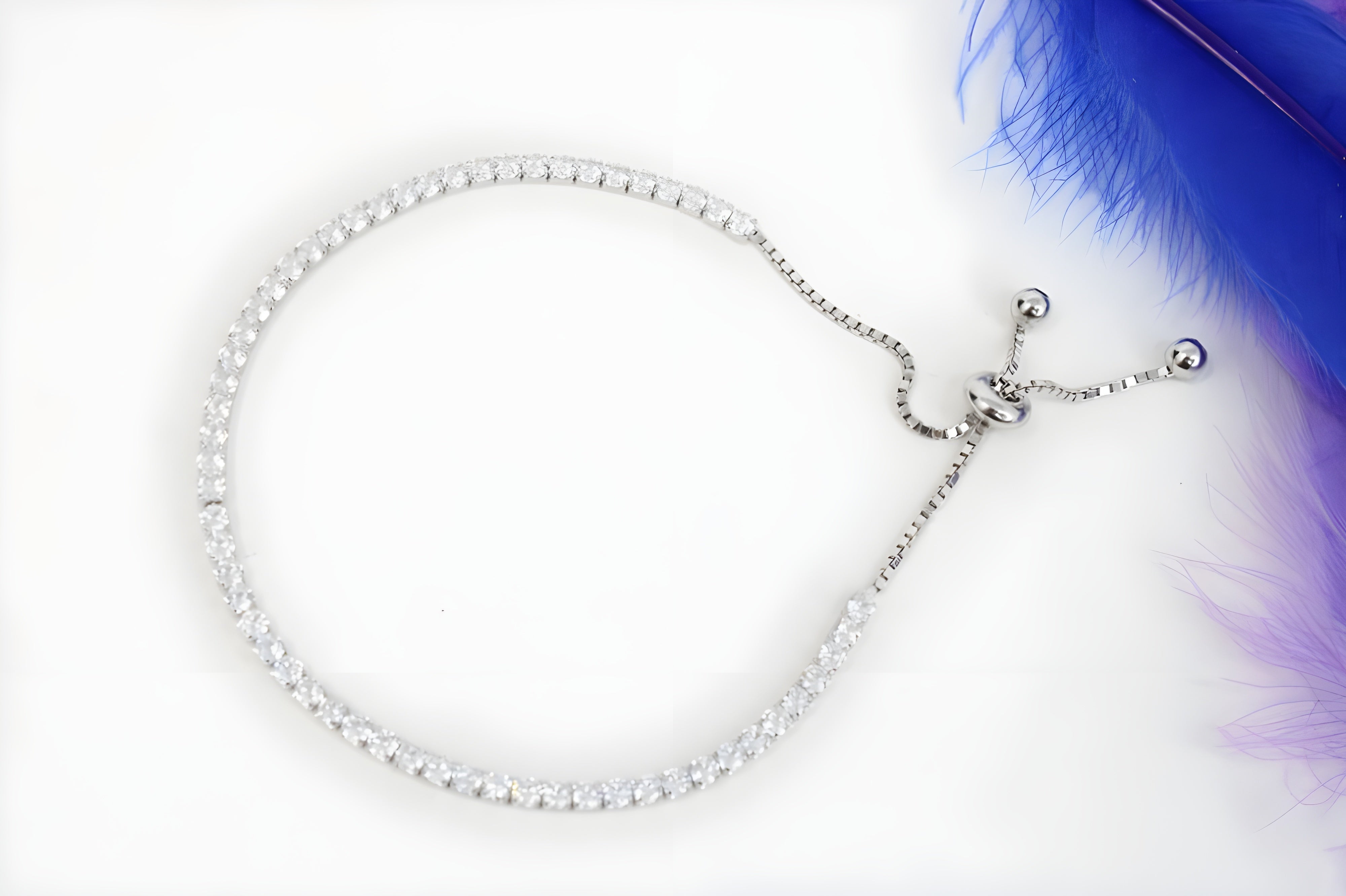 Sterling Silver Swarovski Crystal Shimmering Stone Elegance Bracelet