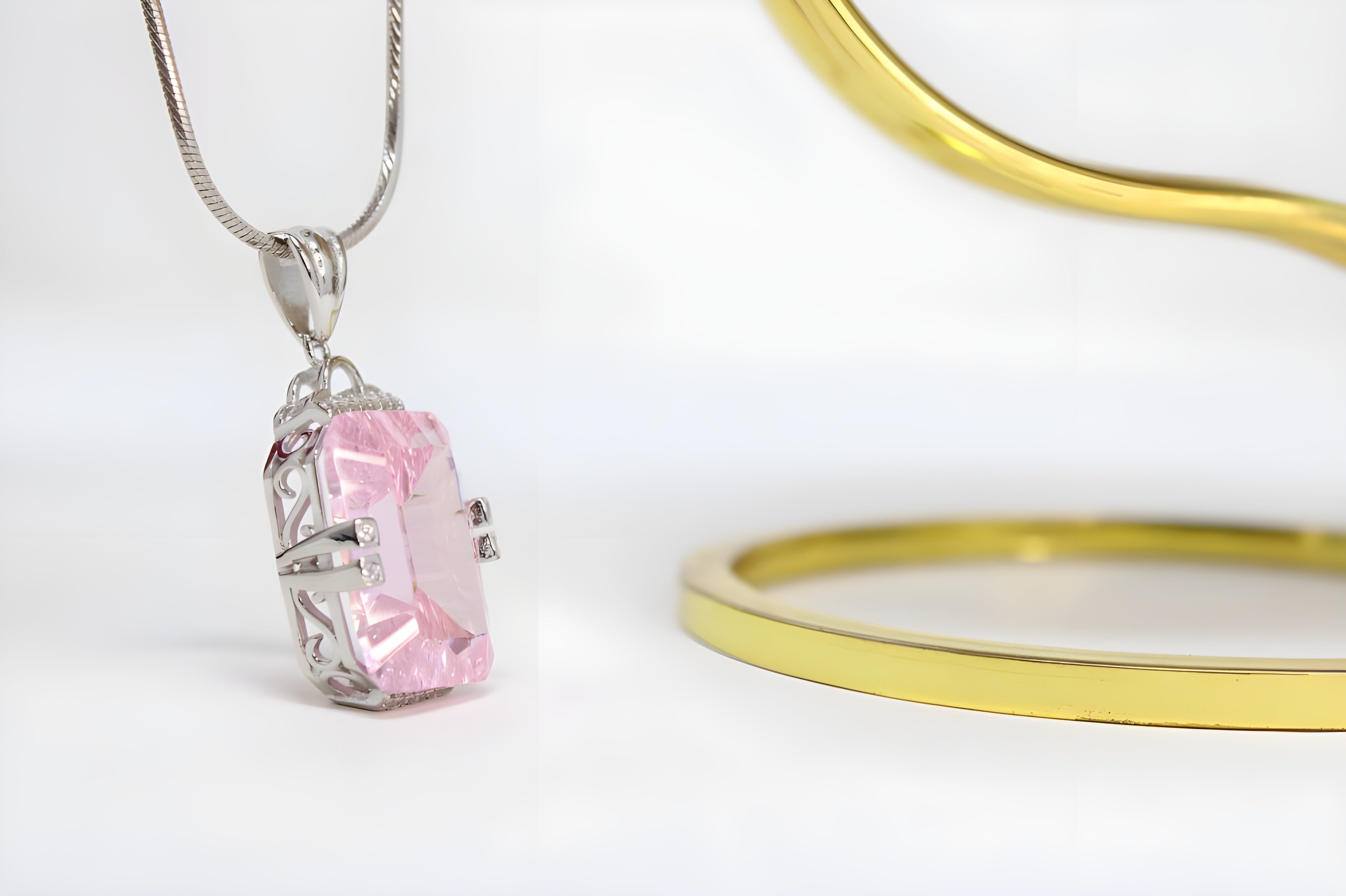 Radiant Pink Dewdrop Pendant by VeeLux