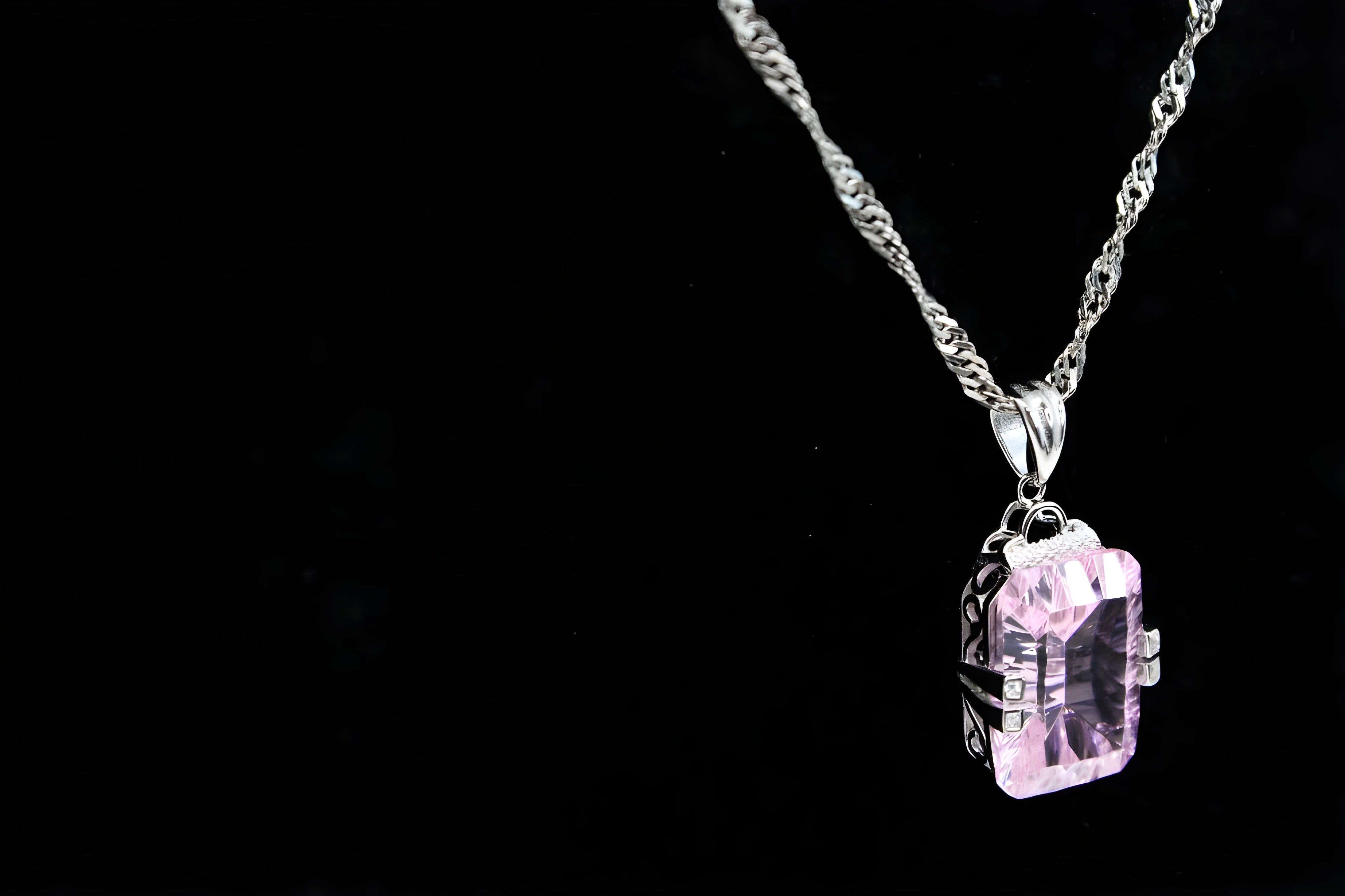 Timeless Pink Cushion Crystal Necklace by VeeLux