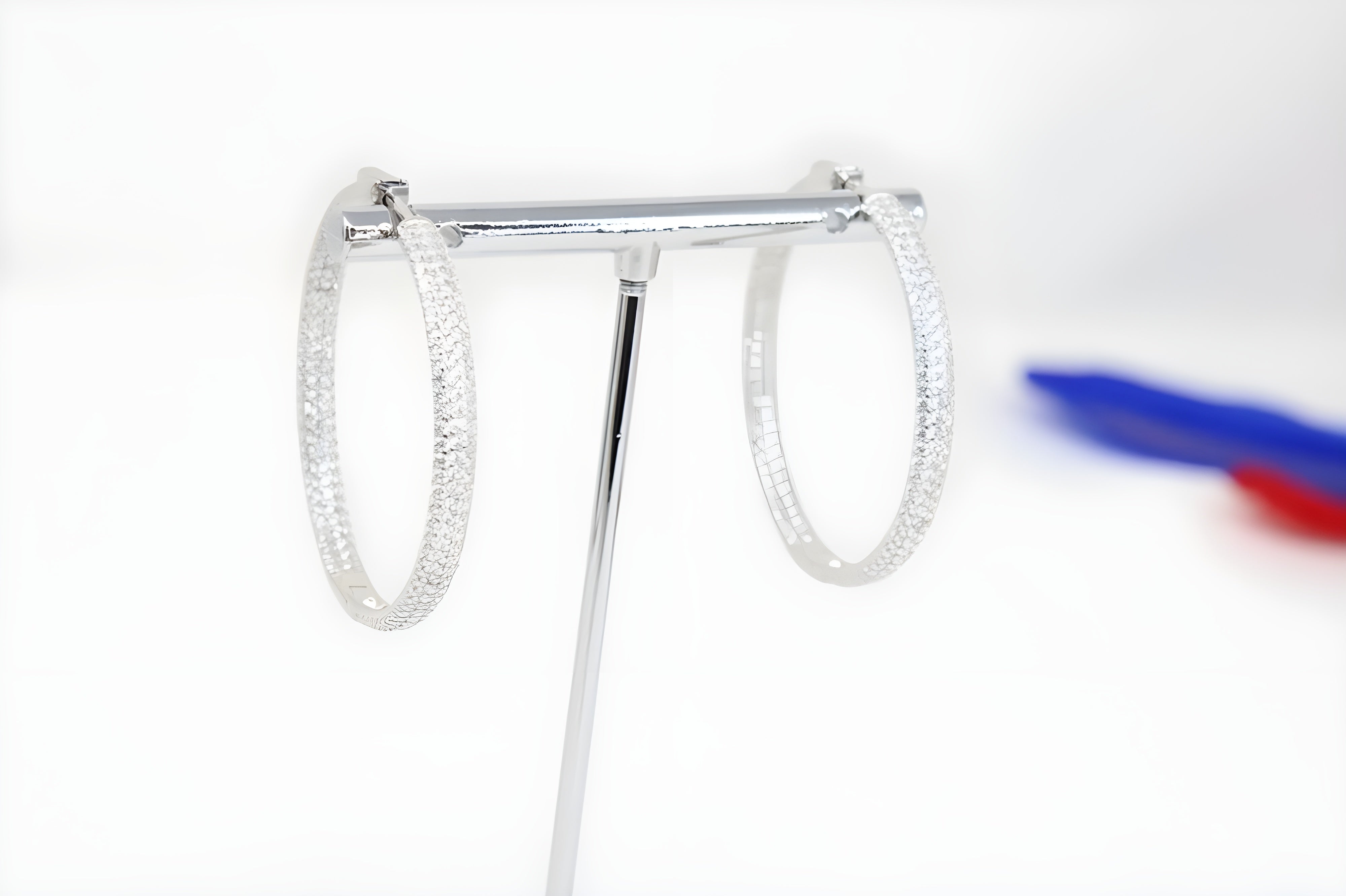 Radiant Embrace VeeLux Premium Crystal Sterling Silver Hoop Earrings