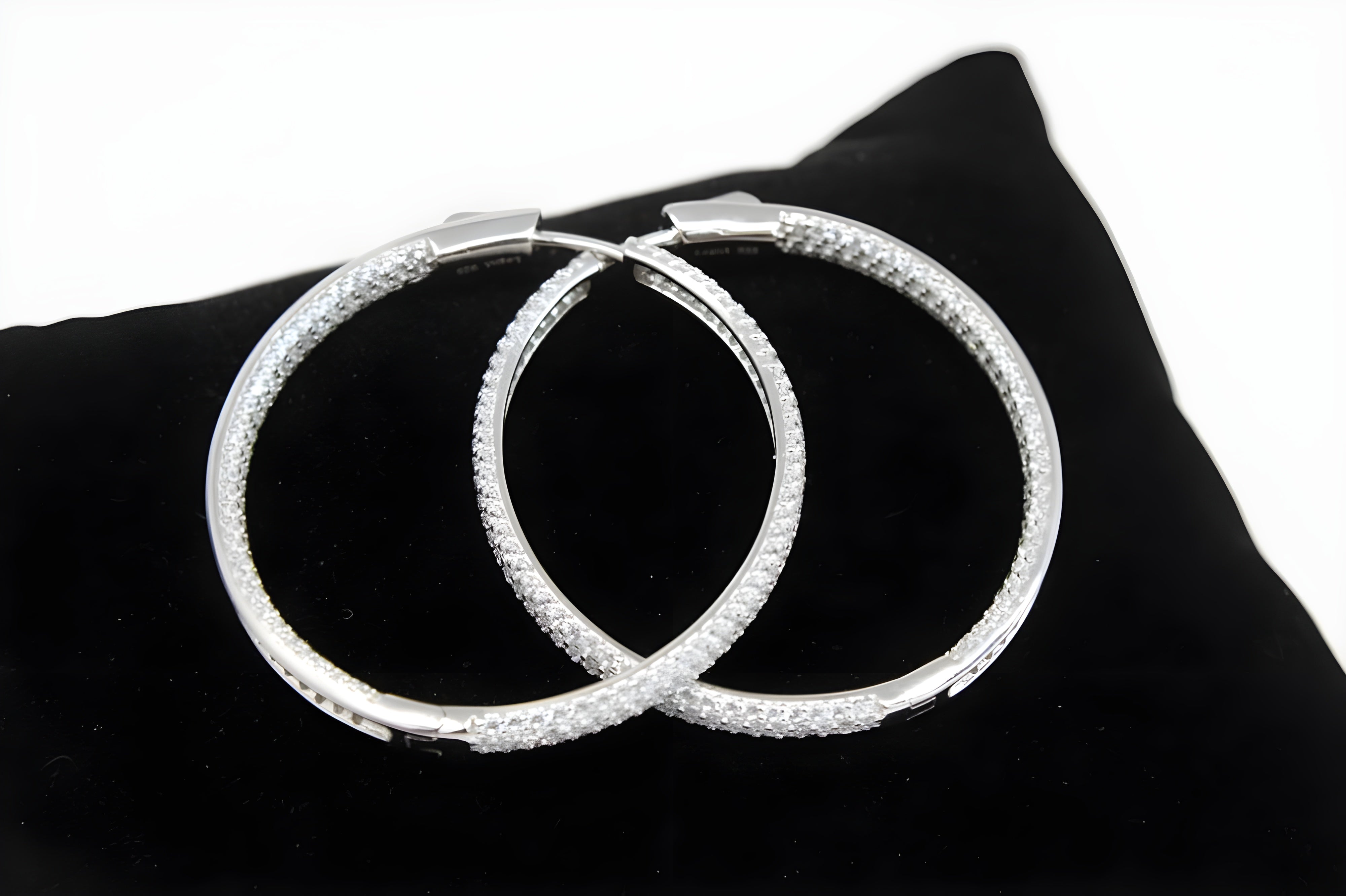 Radiant Embrace VeeLux Premium Crystal Sterling Silver Hoop Earrings