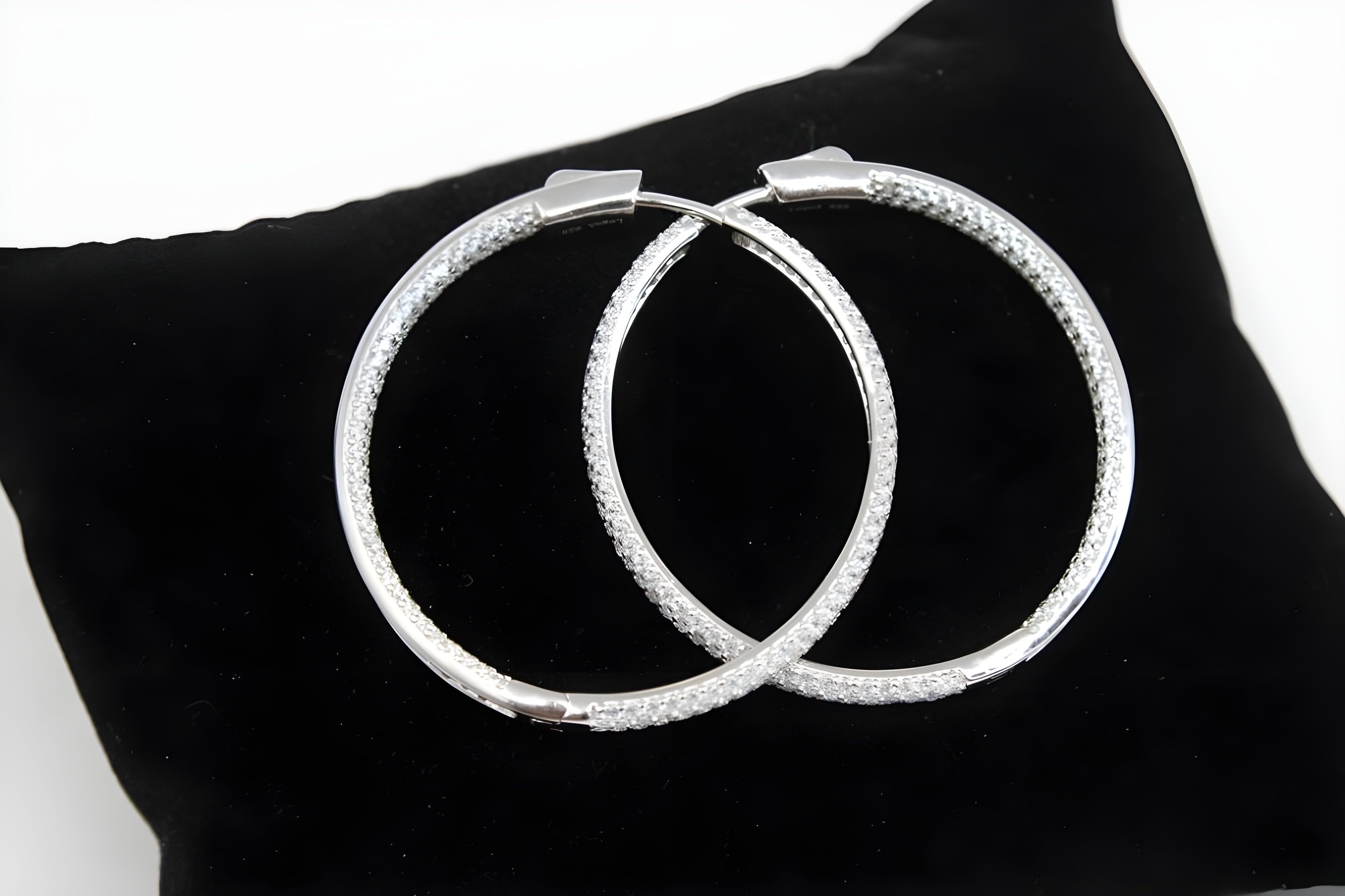 Radiant Embrace VeeLux Premium Crystal Sterling Silver Hoop Earrings