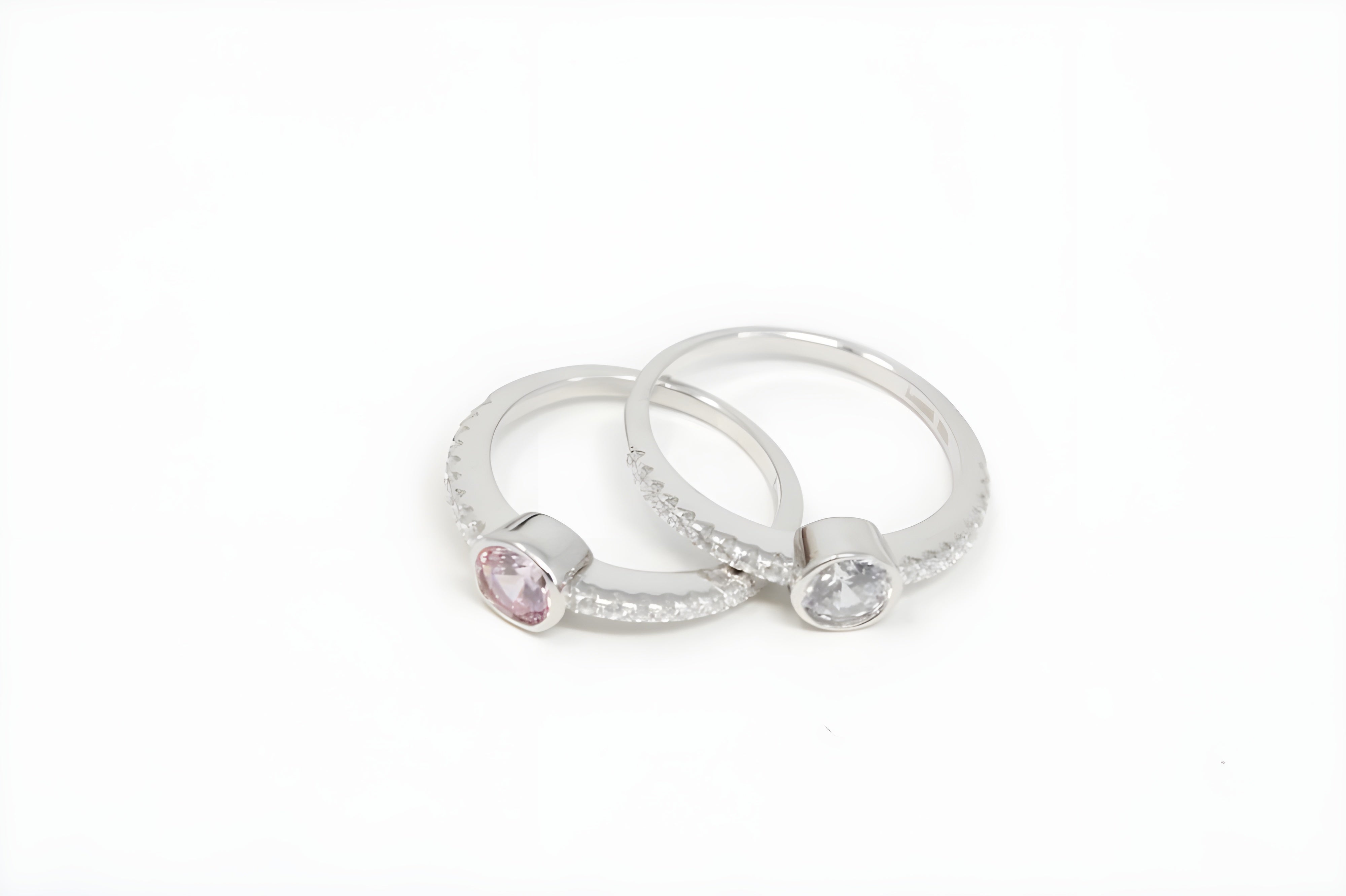 Sterling Silver VeeLux Premium Crystal Dual-tone Ring