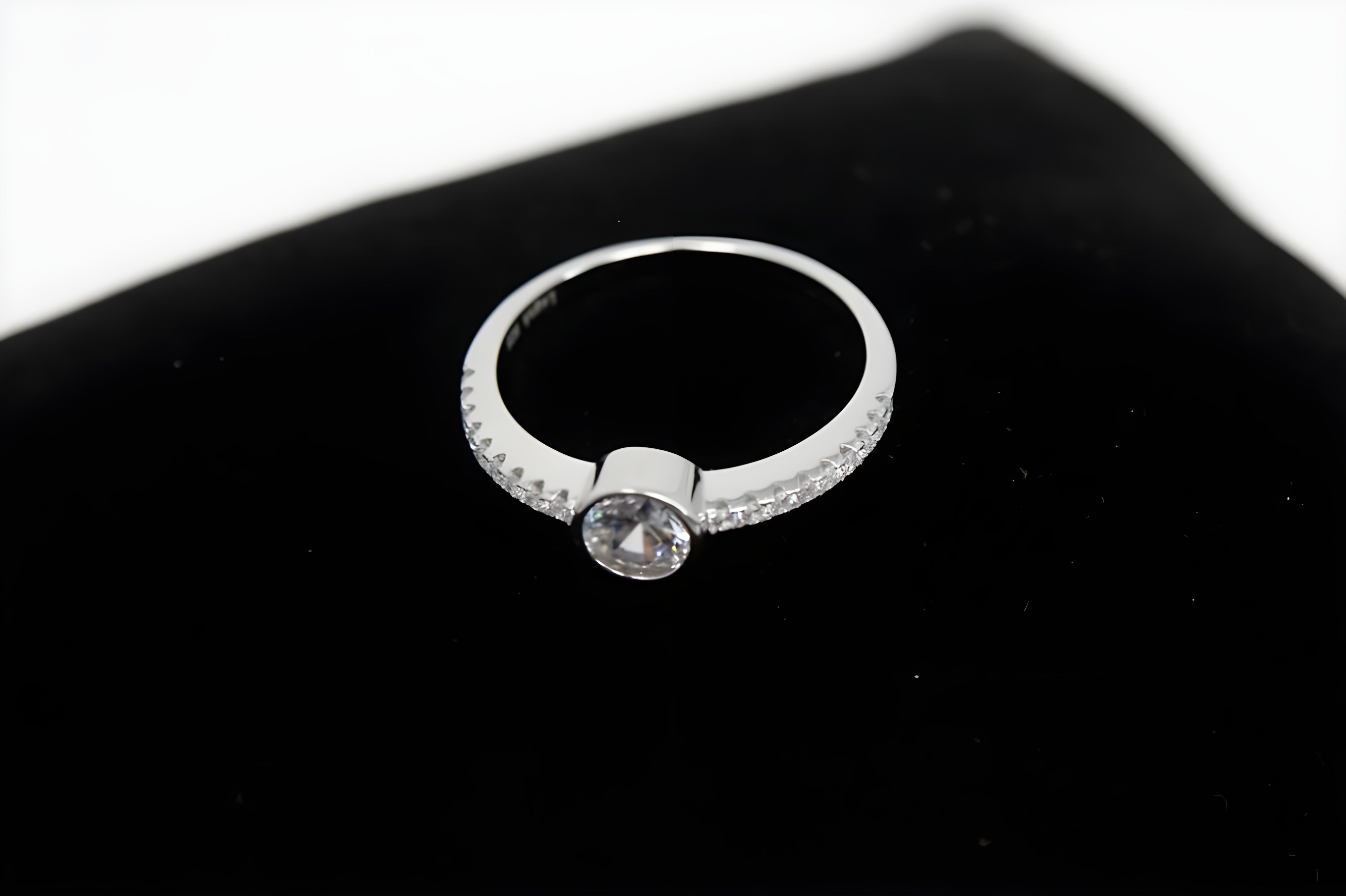 Sterling Silver Swarovski Crystal Dual-tone Ring