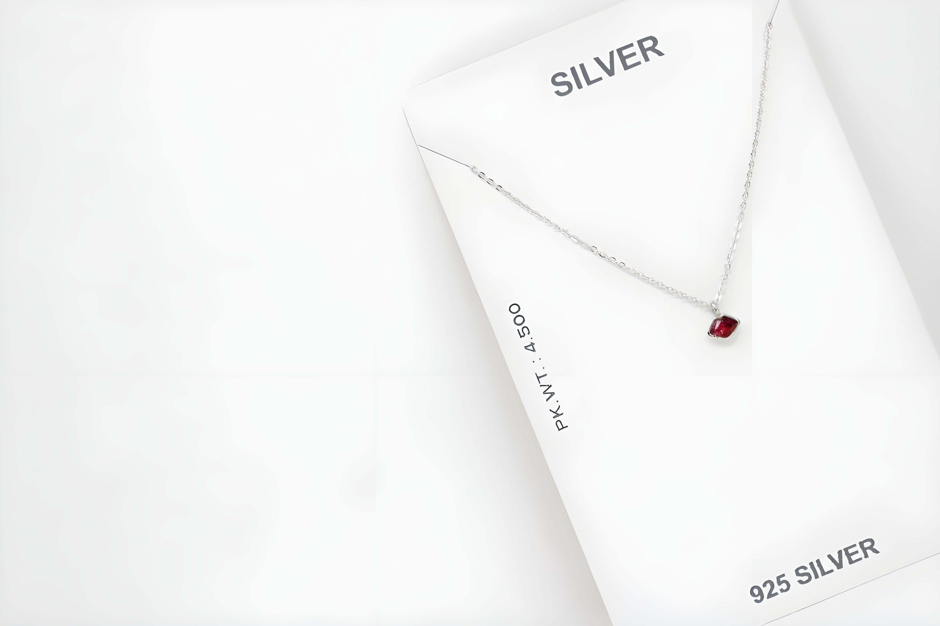 Elegant Ruby VeeLux Crystal Pendant in Sterling Silver