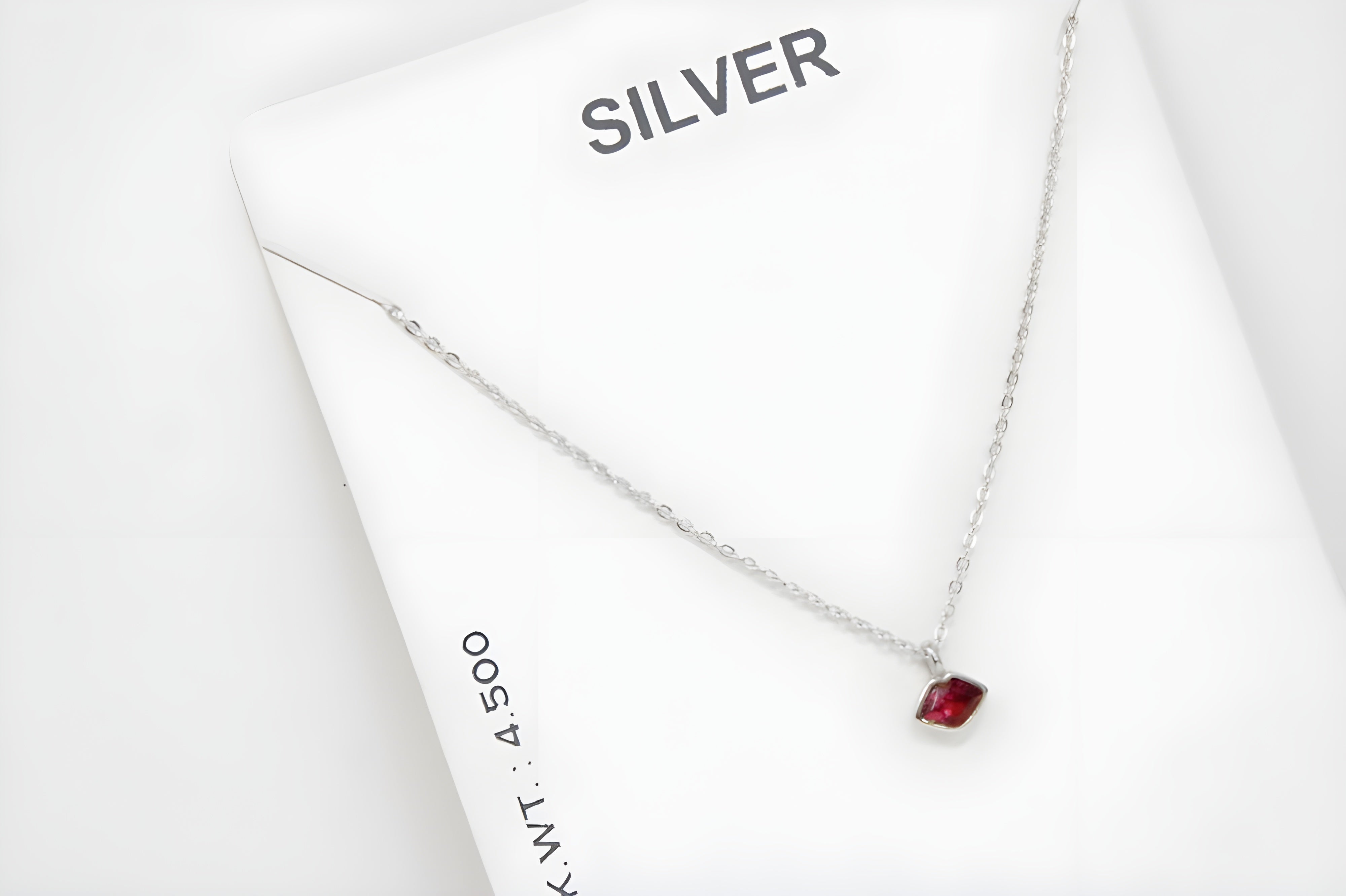 Elegant Ruby VeeLux Crystal Pendant in Sterling Silver