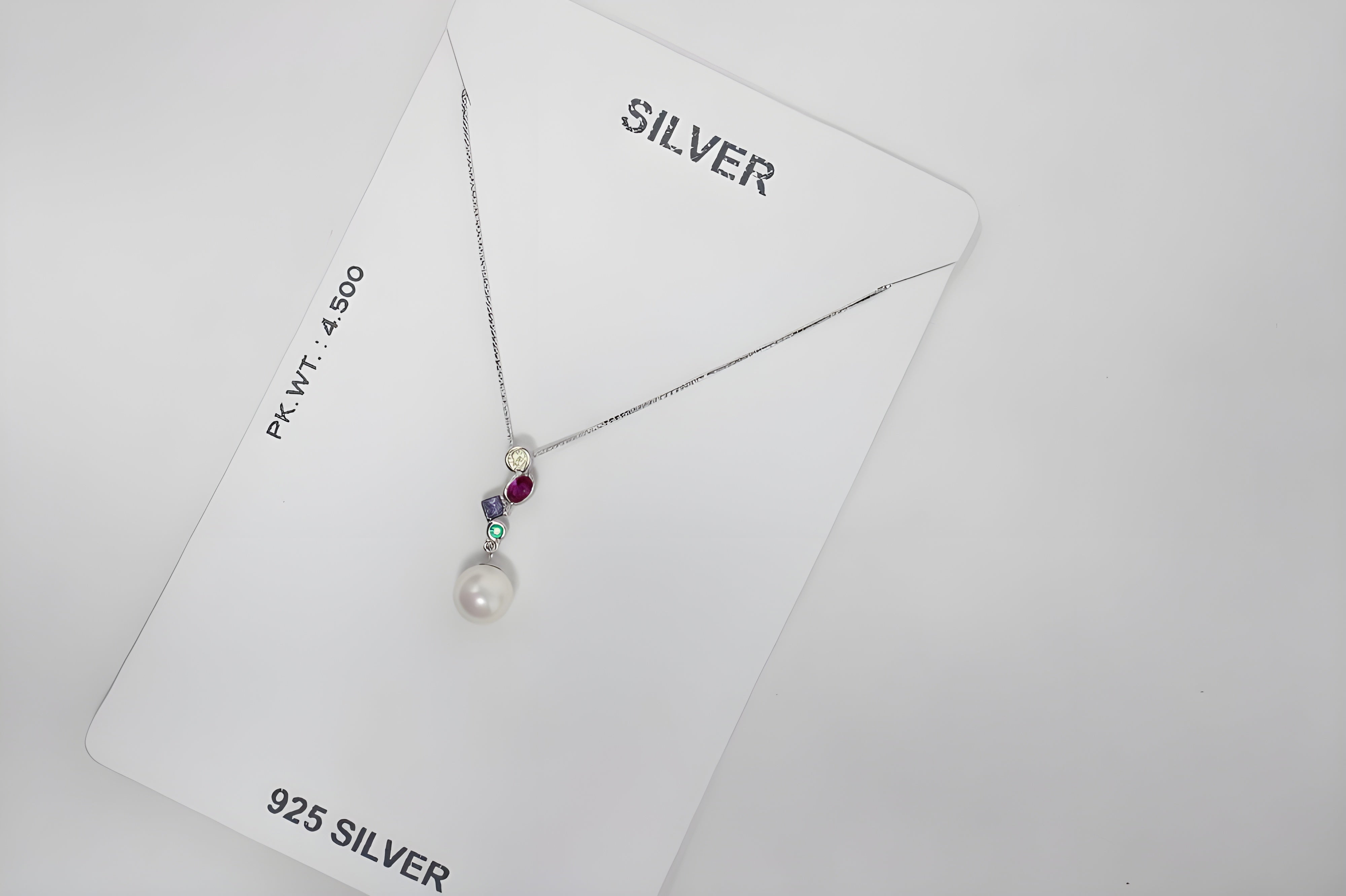 Lustrous Pearl Rainbow Cascade Necklace by VeeLux