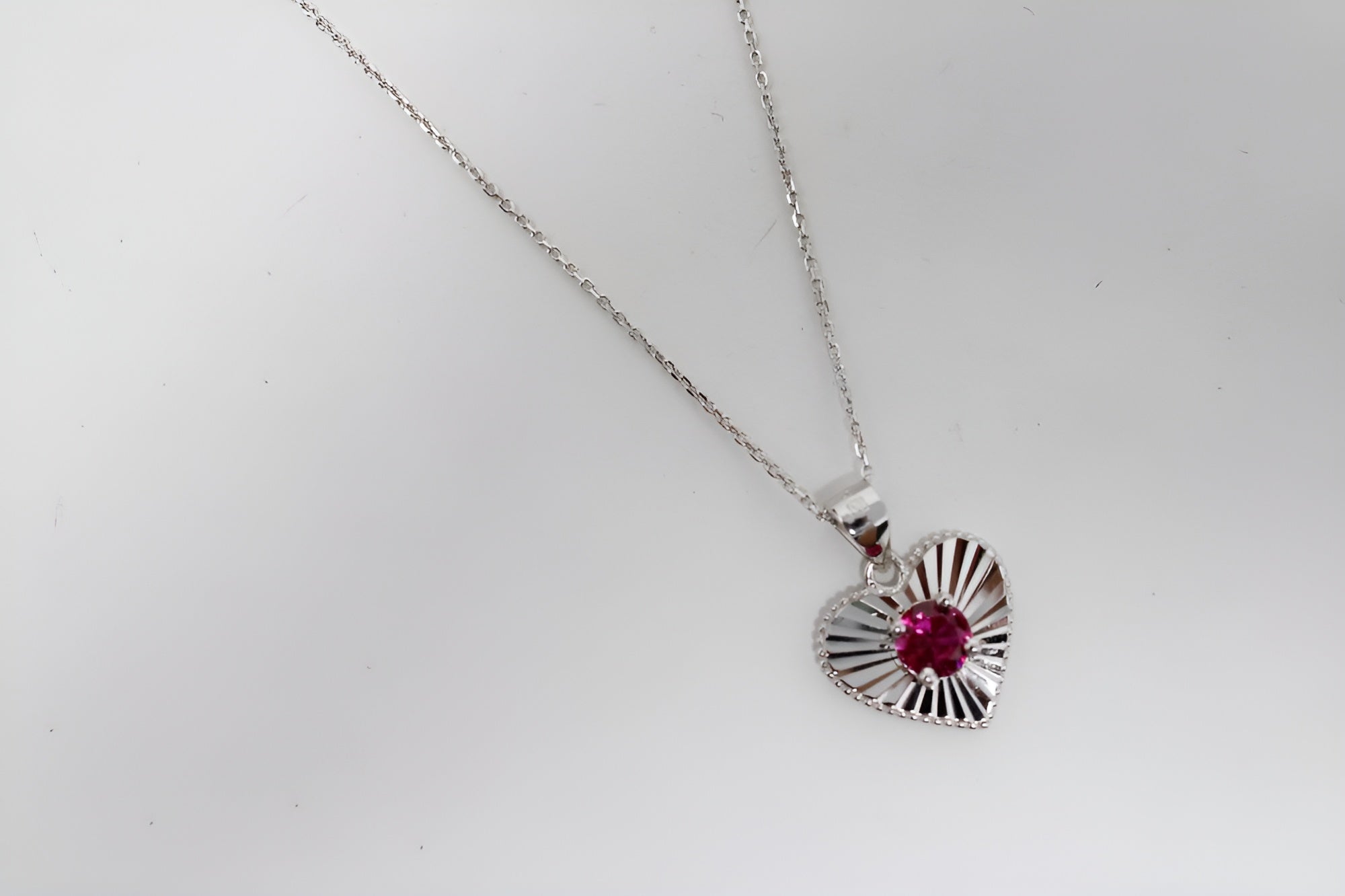 VeeLux Radiant Heart Ruby Pendant Necklace