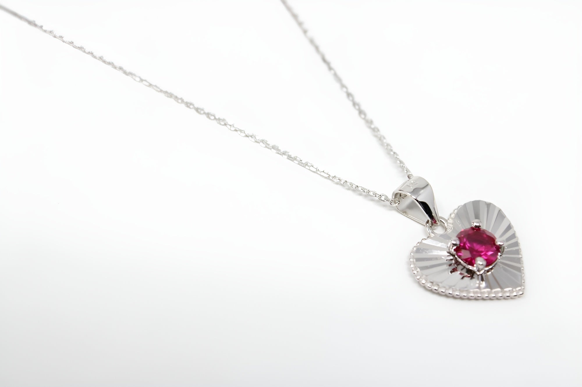 VeeLux Radiant Heart Ruby Pendant Necklace