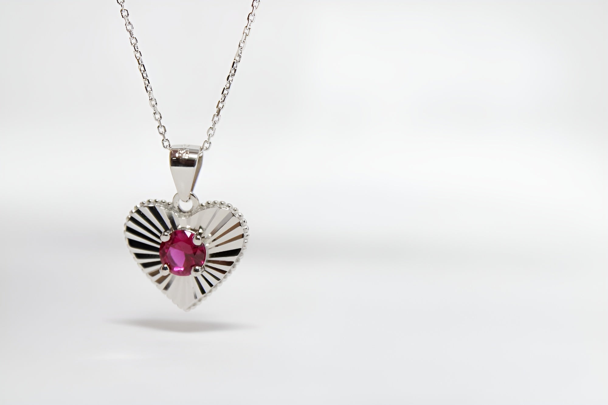 VeeLux Radiant Heart Ruby Pendant Necklace