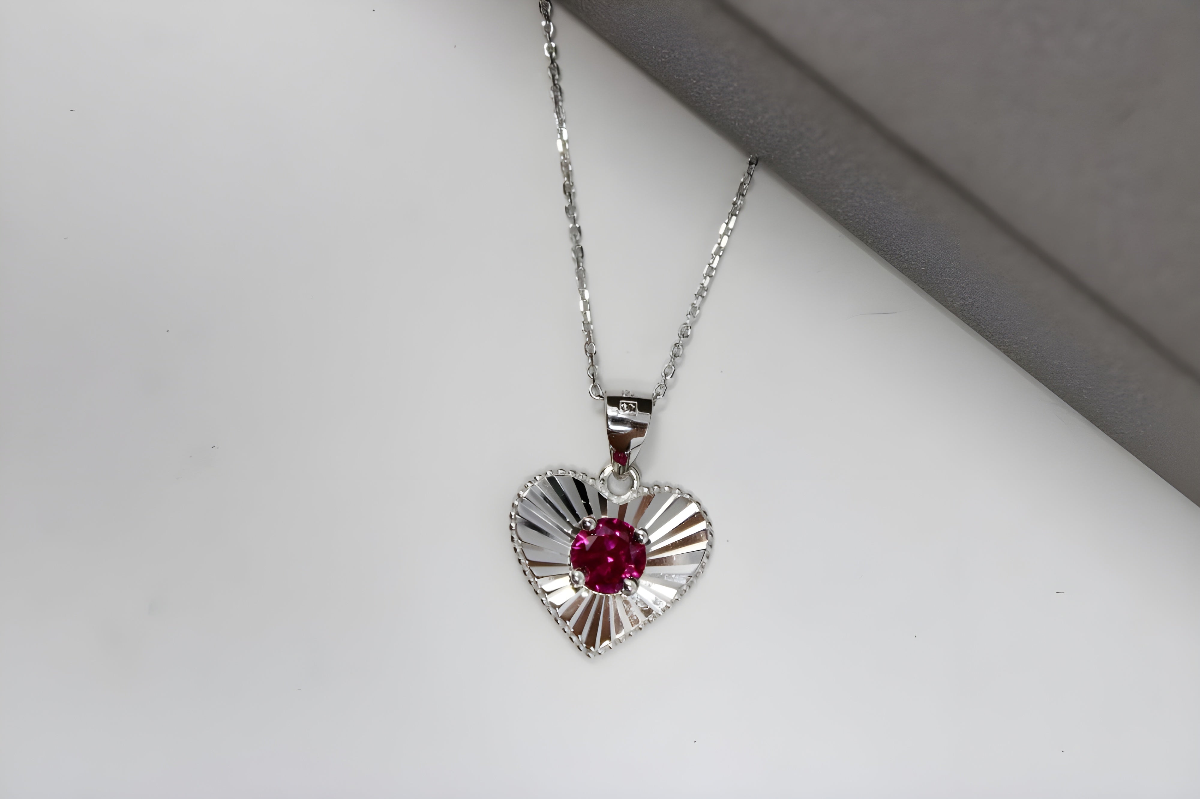 VeeLux Radiant Heart Ruby Pendant Necklace