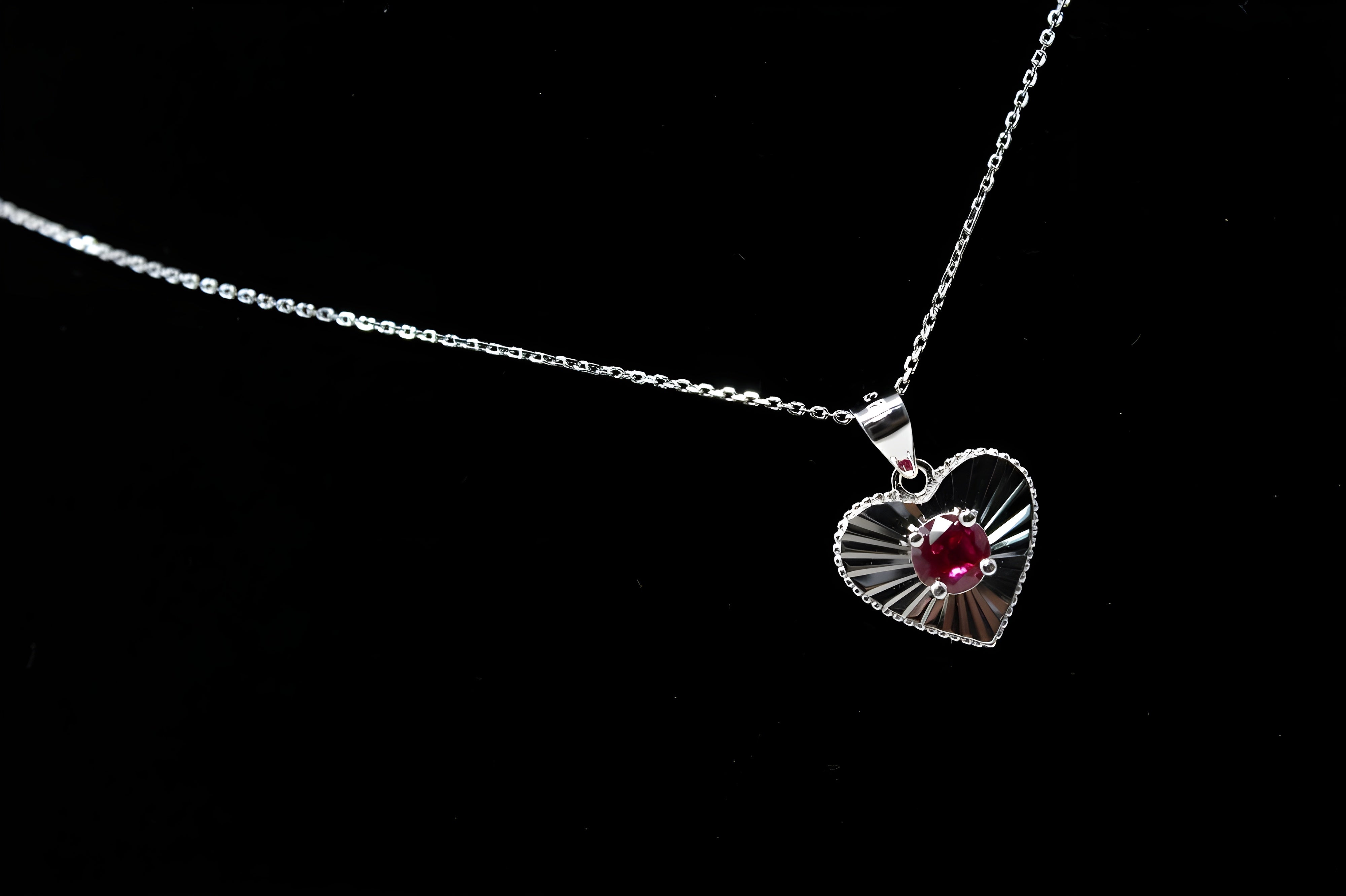 VeeLux Radiant Heart Ruby Pendant Necklace