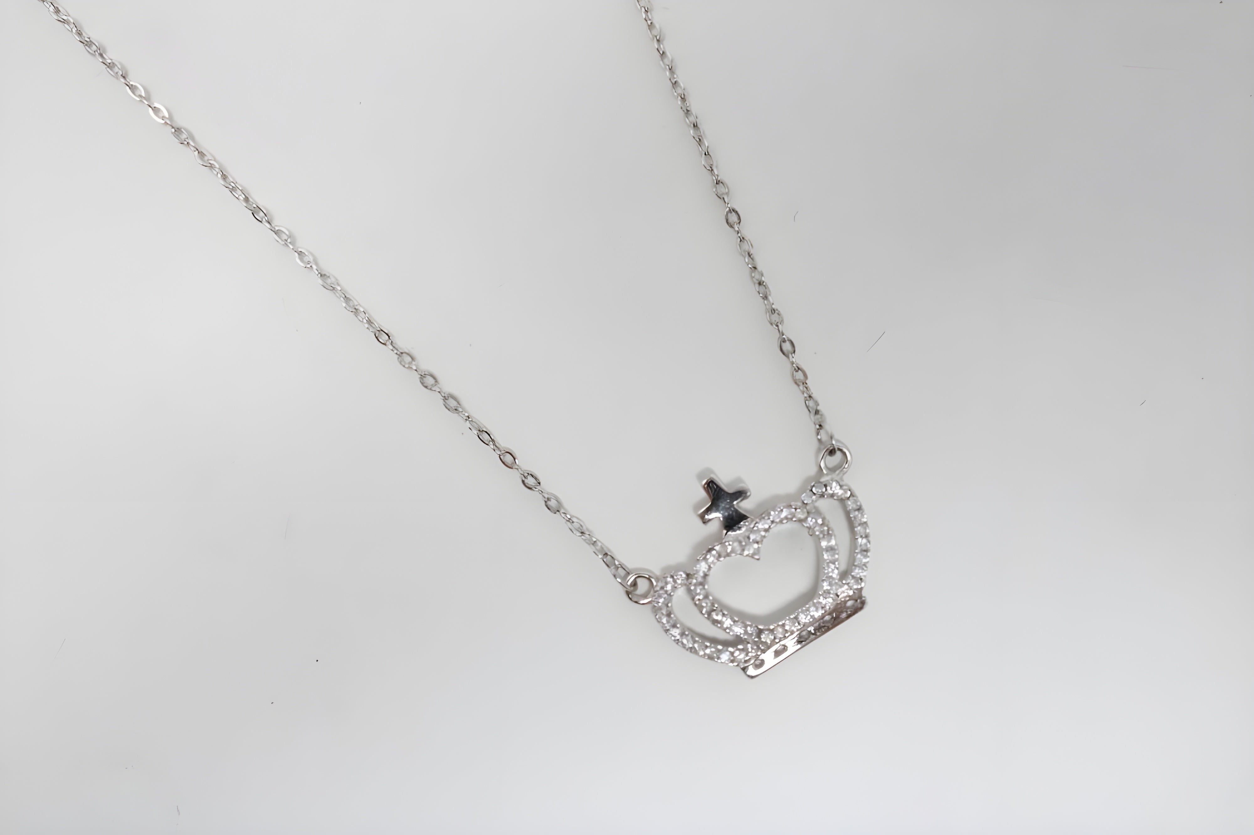 Regal Crown Heart Pendant Necklace by VeeLux