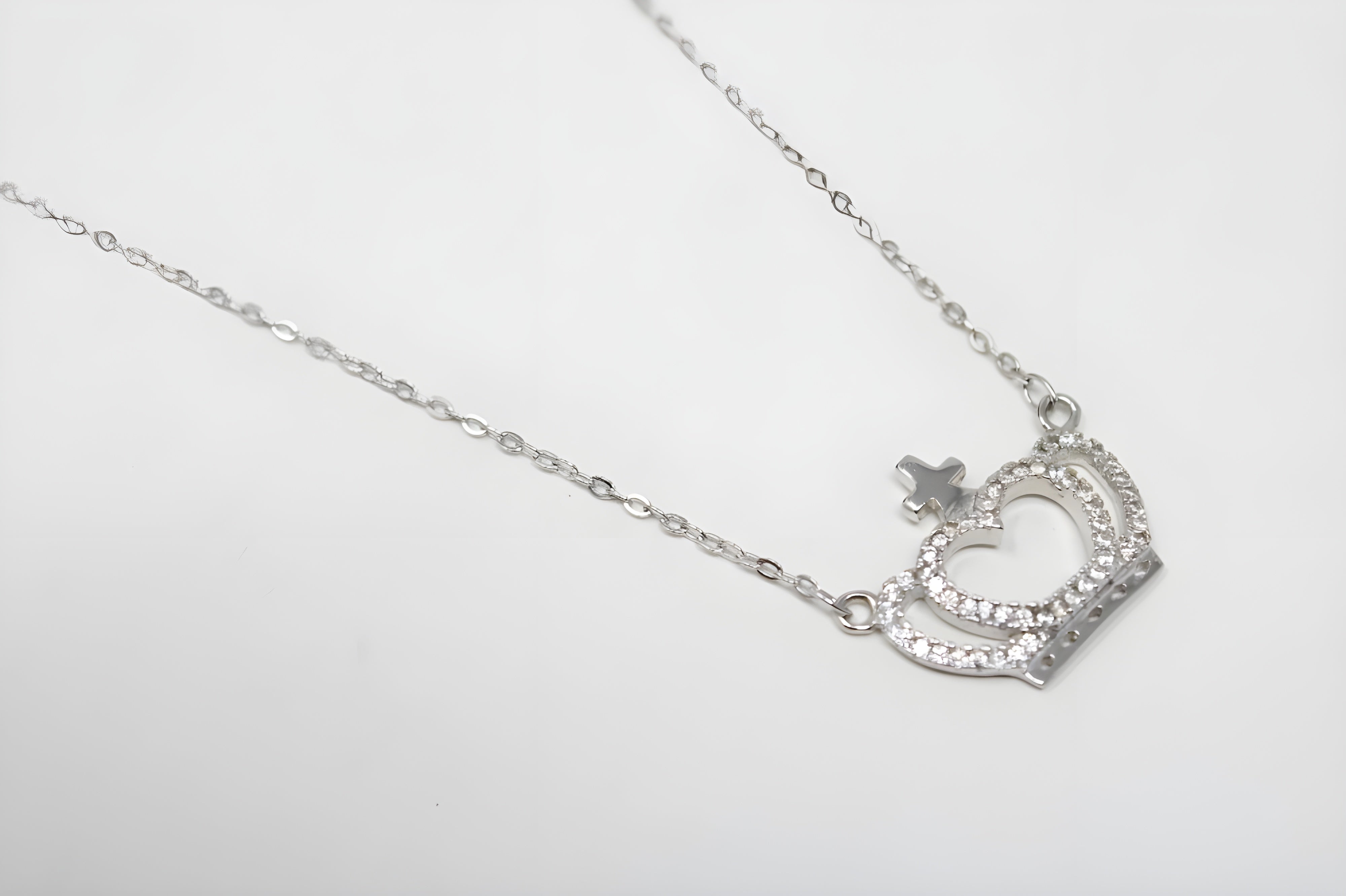 Regal Crown Heart Pendant Necklace by VeeLux