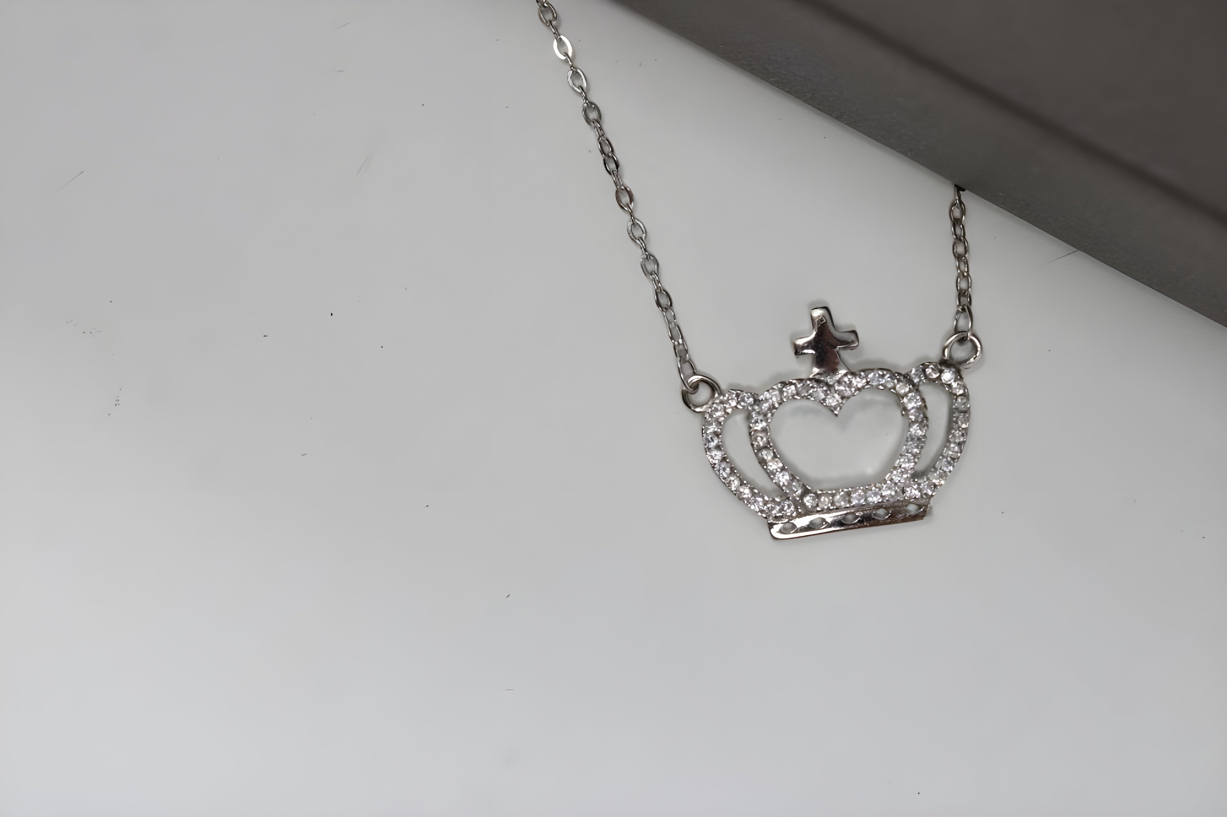 Regal Crown Heart Pendant Necklace by VeeLux